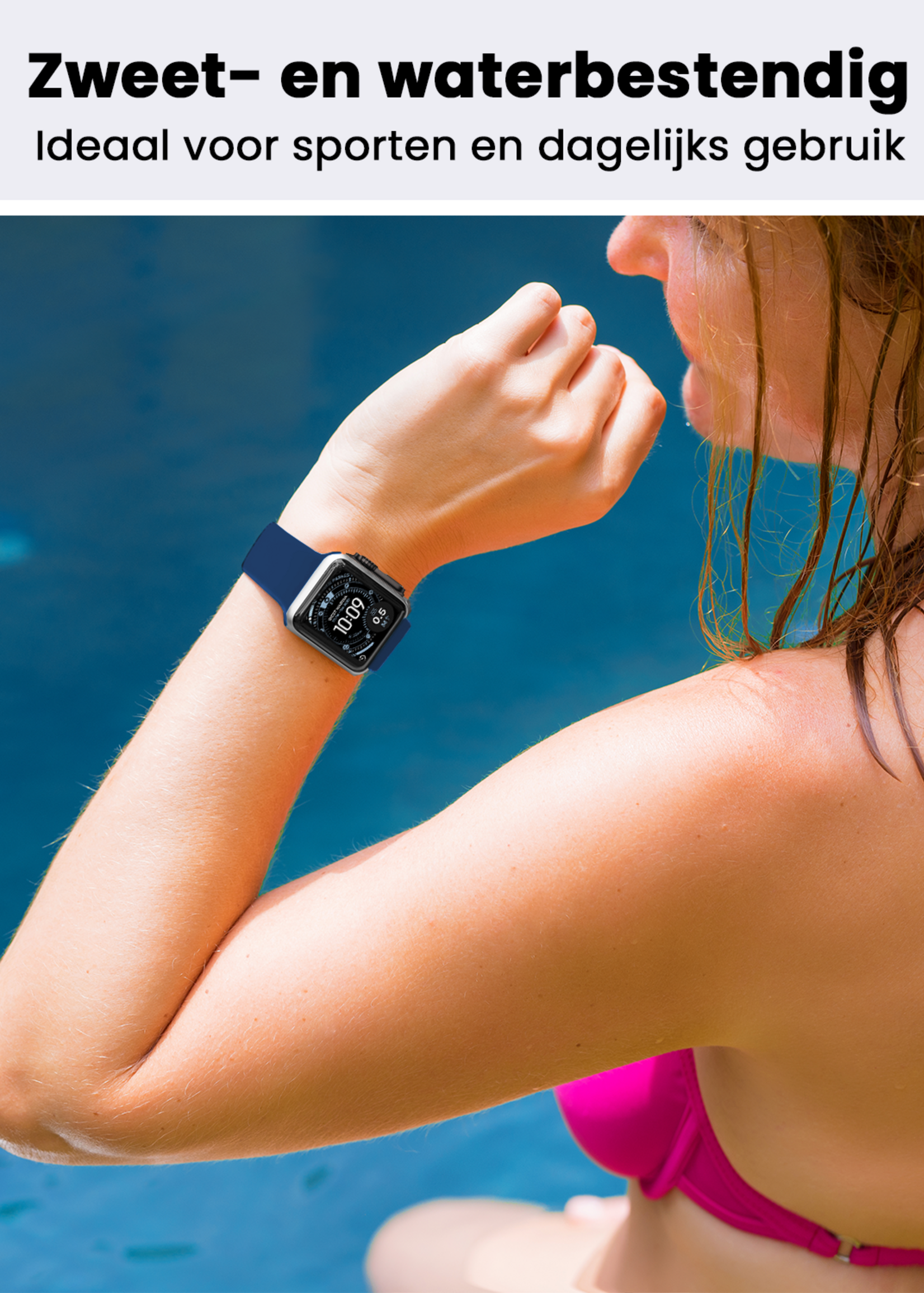 BTH BTH Apple Watch Bandje Siliconen Verstelbaar (49 mm) - Donkerblauw