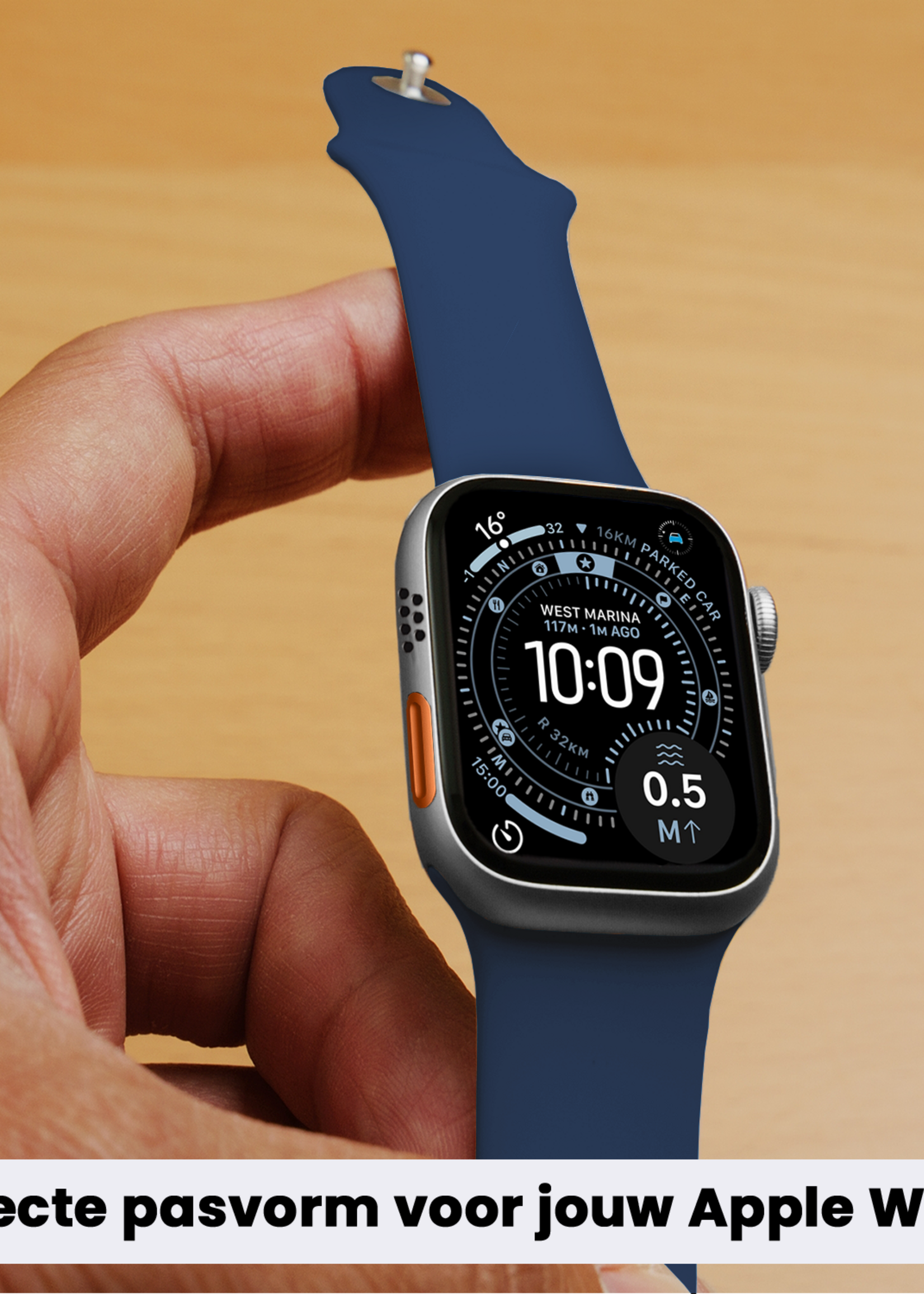 BTH BTH Apple Watch Bandje Siliconen Verstelbaar (49 mm) - Donkerblauw