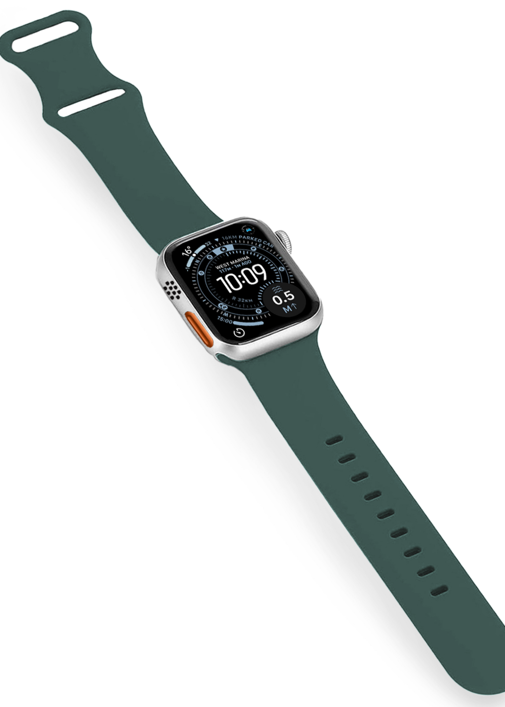 BTH BTH Apple Watch Bandje Siliconen Verstelbaar (49 mm) - Donkergroen