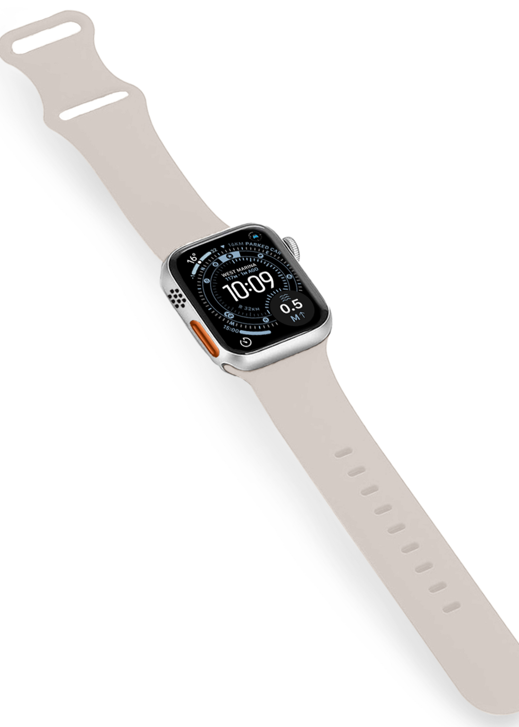 BTH BTH Apple Watch Bandje Siliconen Verstelbaar (49 mm) - Ivoor