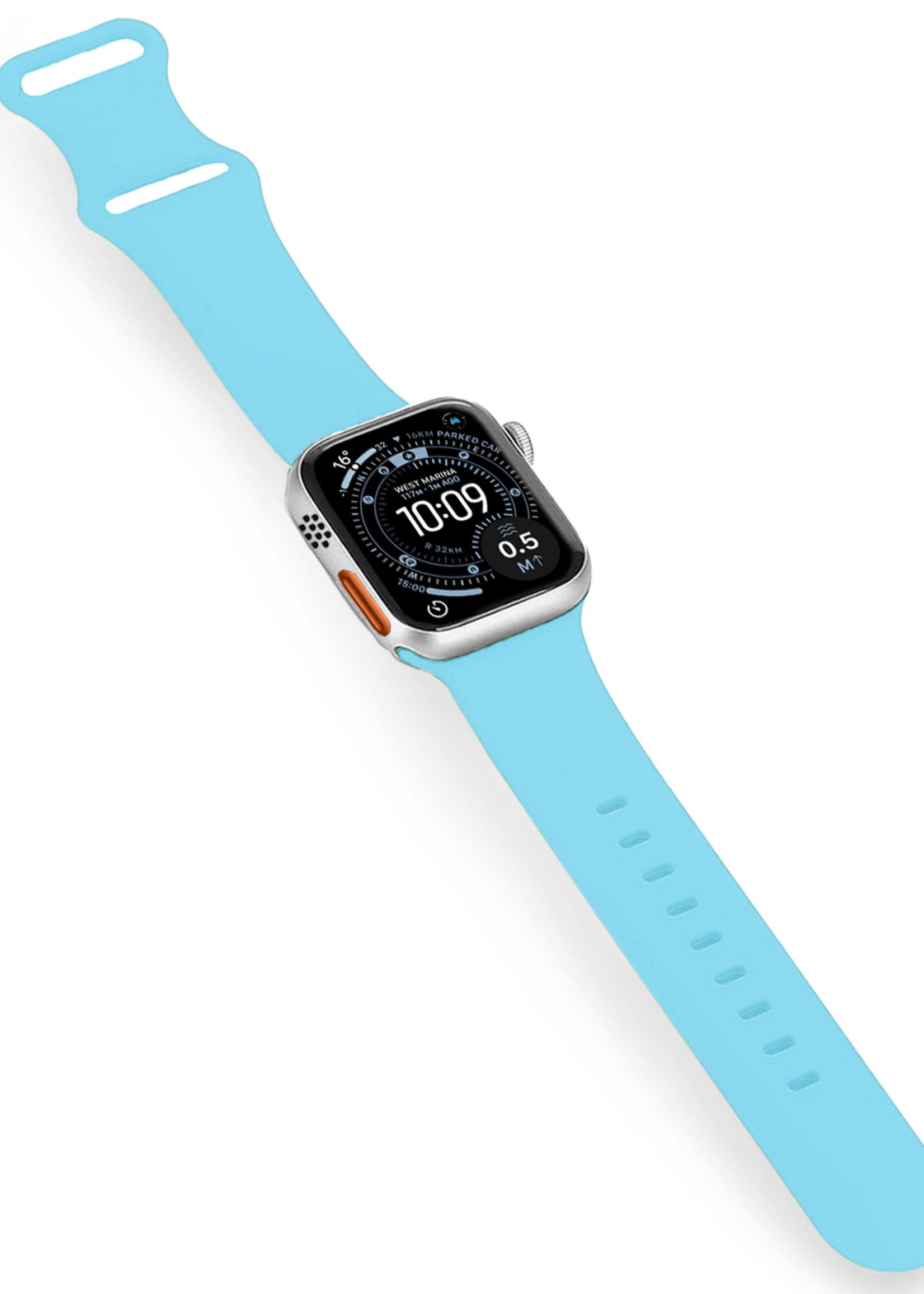 BTH BTH Apple Watch Bandje Siliconen Verstelbaar (49 mm) - Lichtblauw
