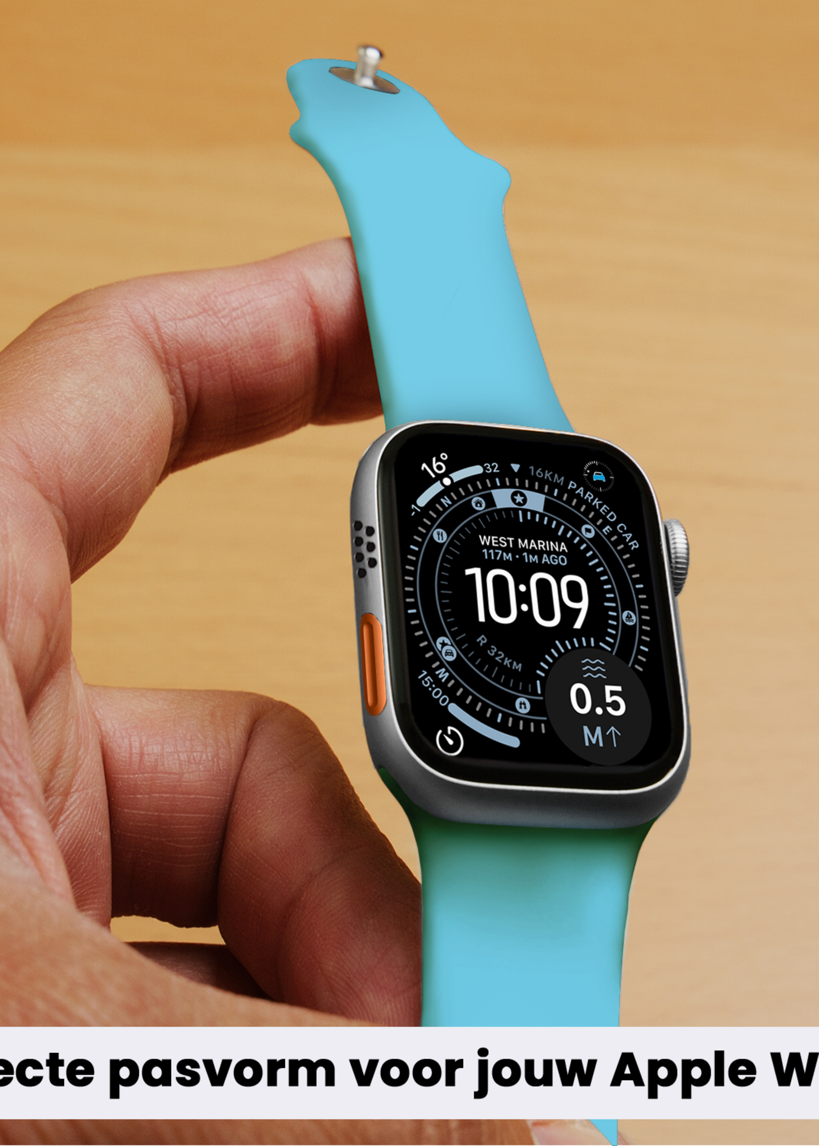 BTH BTH Apple Watch Bandje Siliconen Verstelbaar (49 mm) - Lichtblauw
