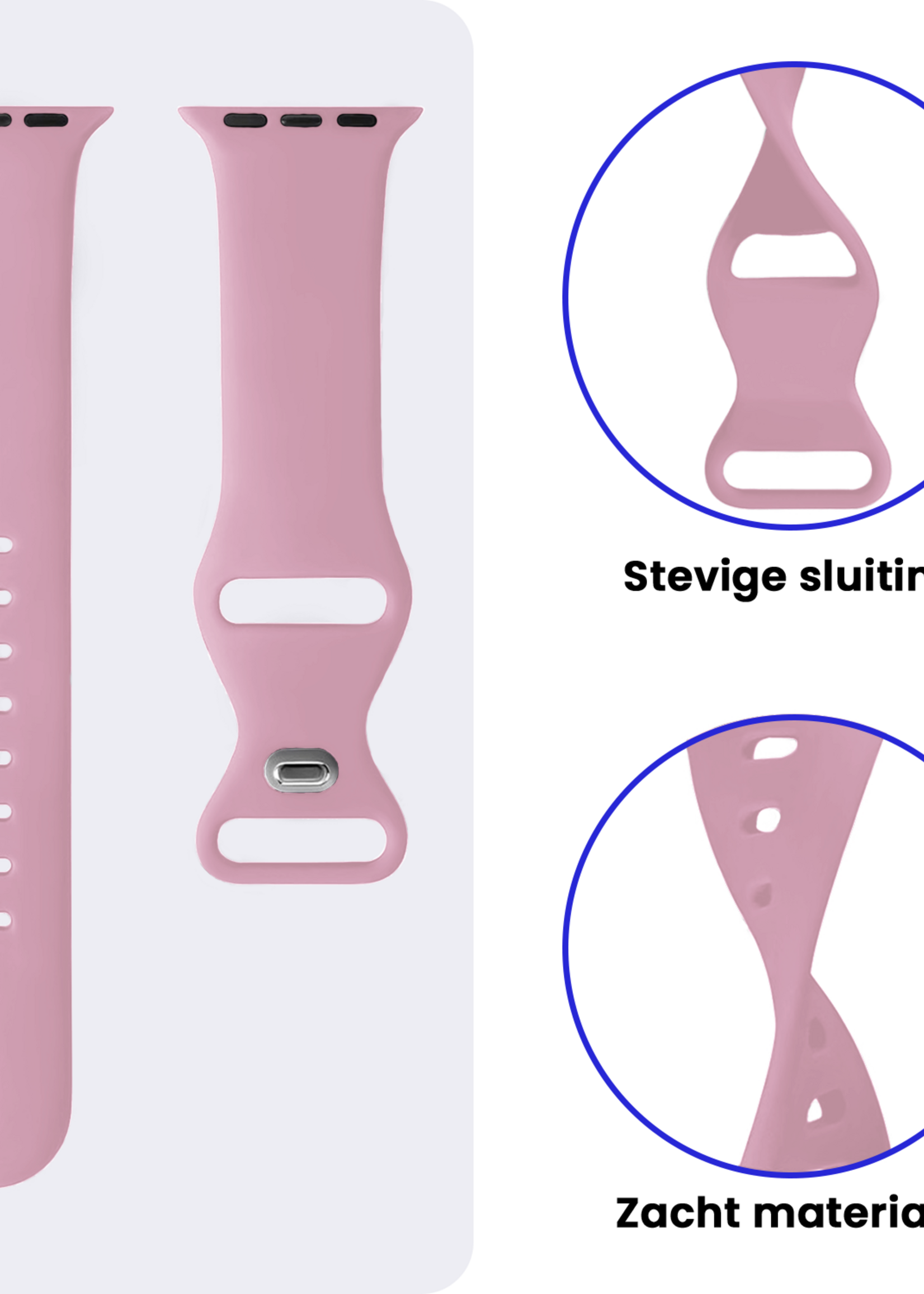 BTH BTH Apple Watch Bandje Siliconen Verstelbaar (49 mm) - Lila