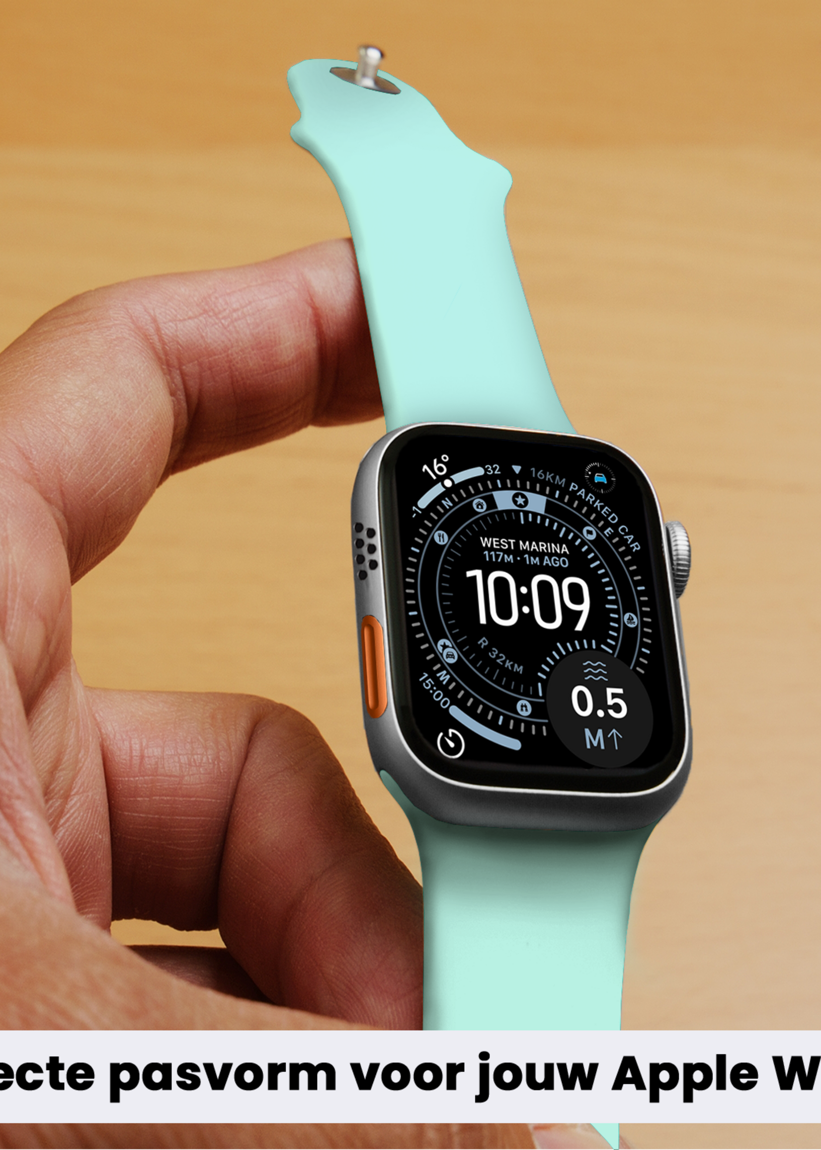 BTH BTH Apple Watch Bandje Siliconen Verstelbaar (49 mm) - Mint