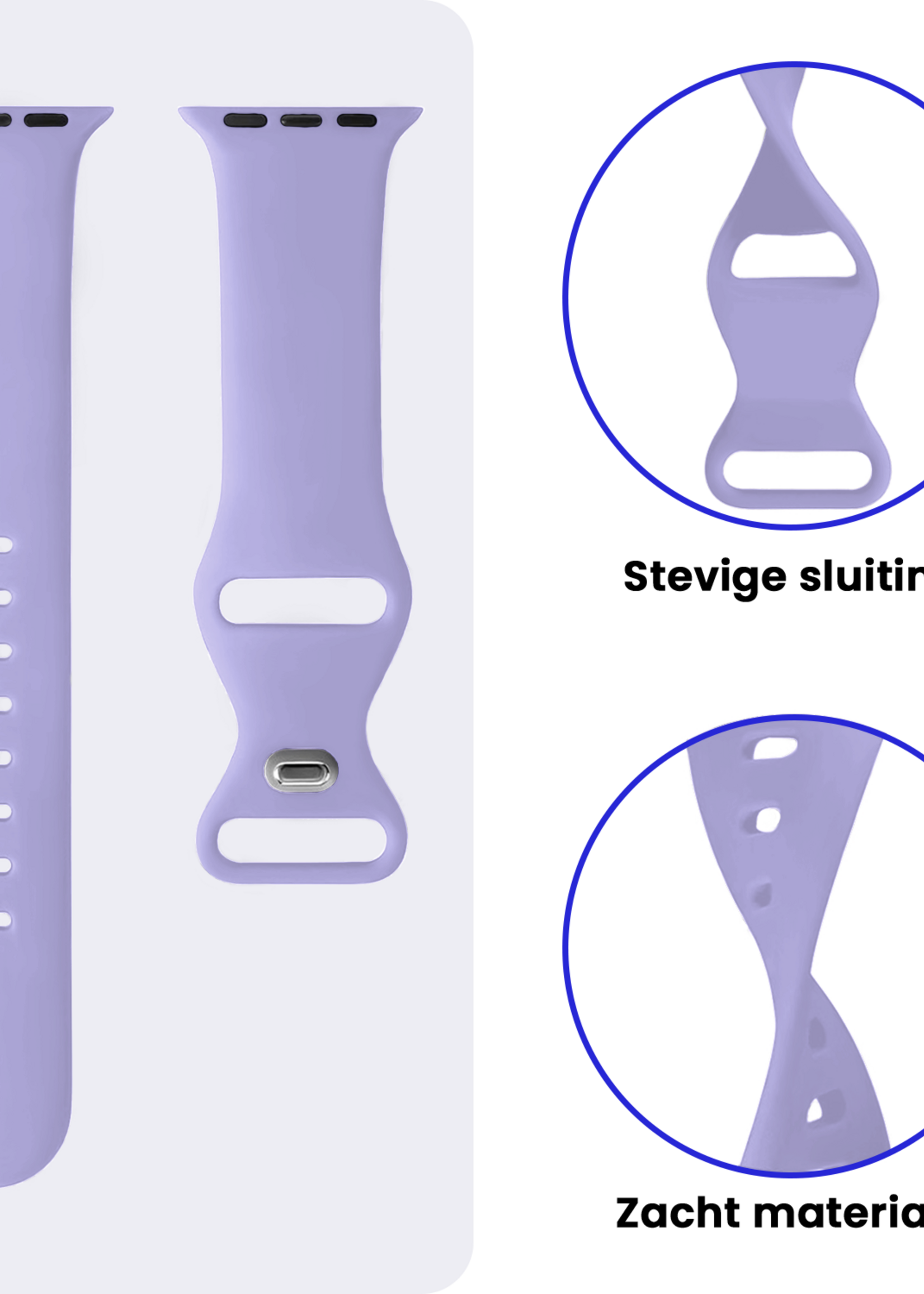 BTH BTH Apple Watch Bandje Siliconen Verstelbaar (49 mm) - Violet