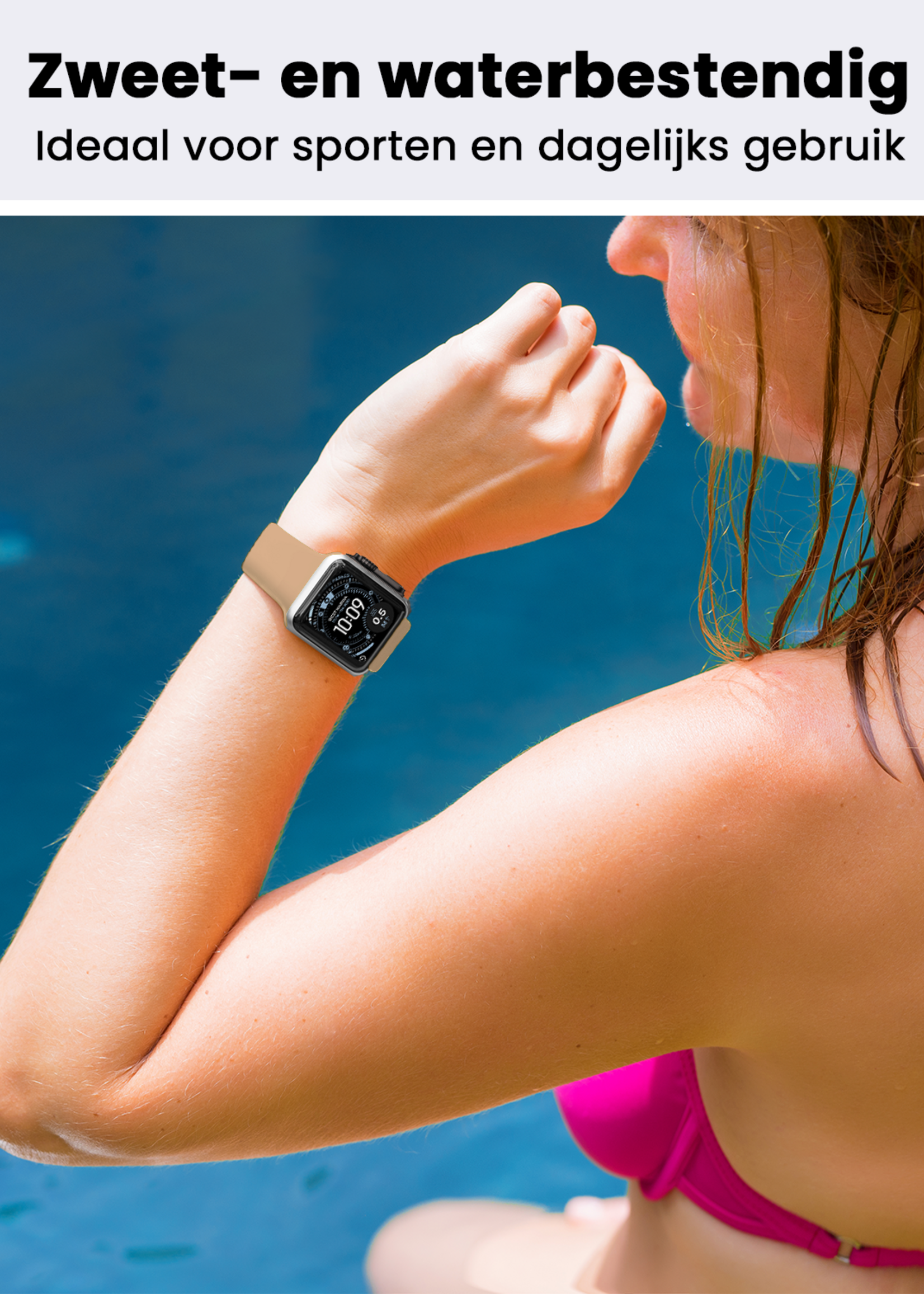 BTH BTH Apple Watch Bandje Siliconen Verstelbaar (49 mm) - Walnoot