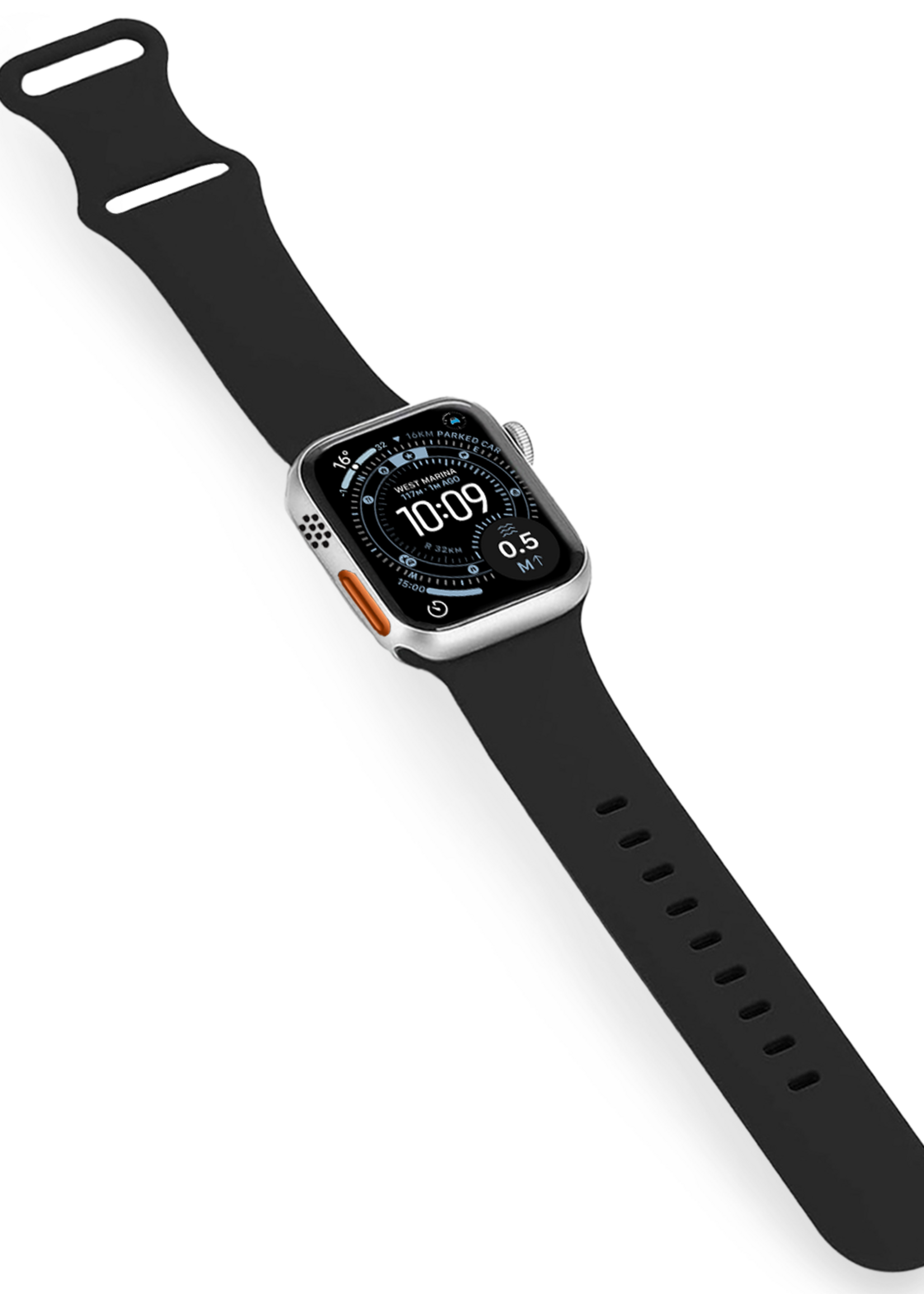 BTH BTH Apple Watch Bandje Siliconen Verstelbaar (49 mm) - Zwart