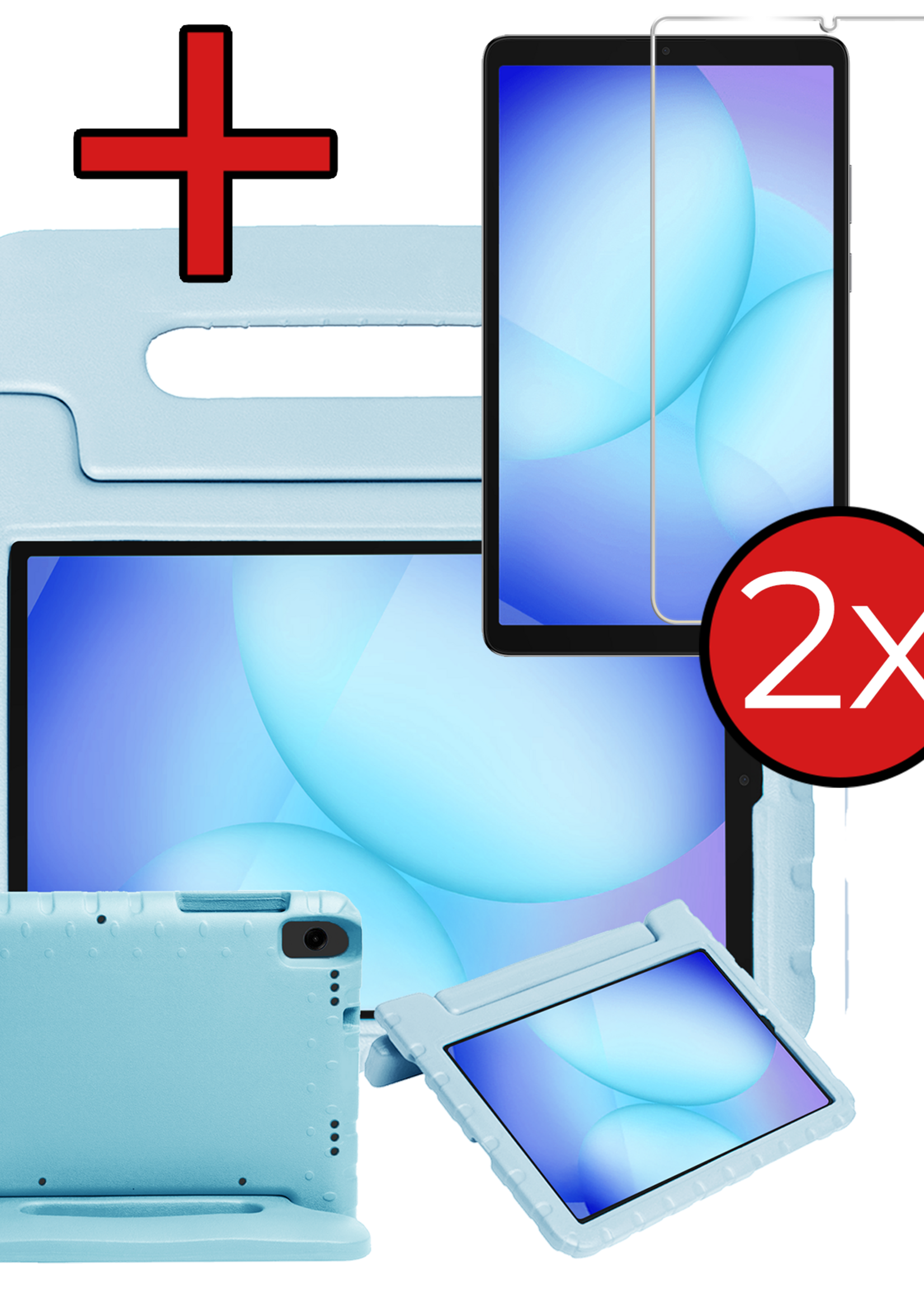 BTH BTH Samsung Galaxy Tab A11 Kinderhoes Met 2x Screenprotector - Sky