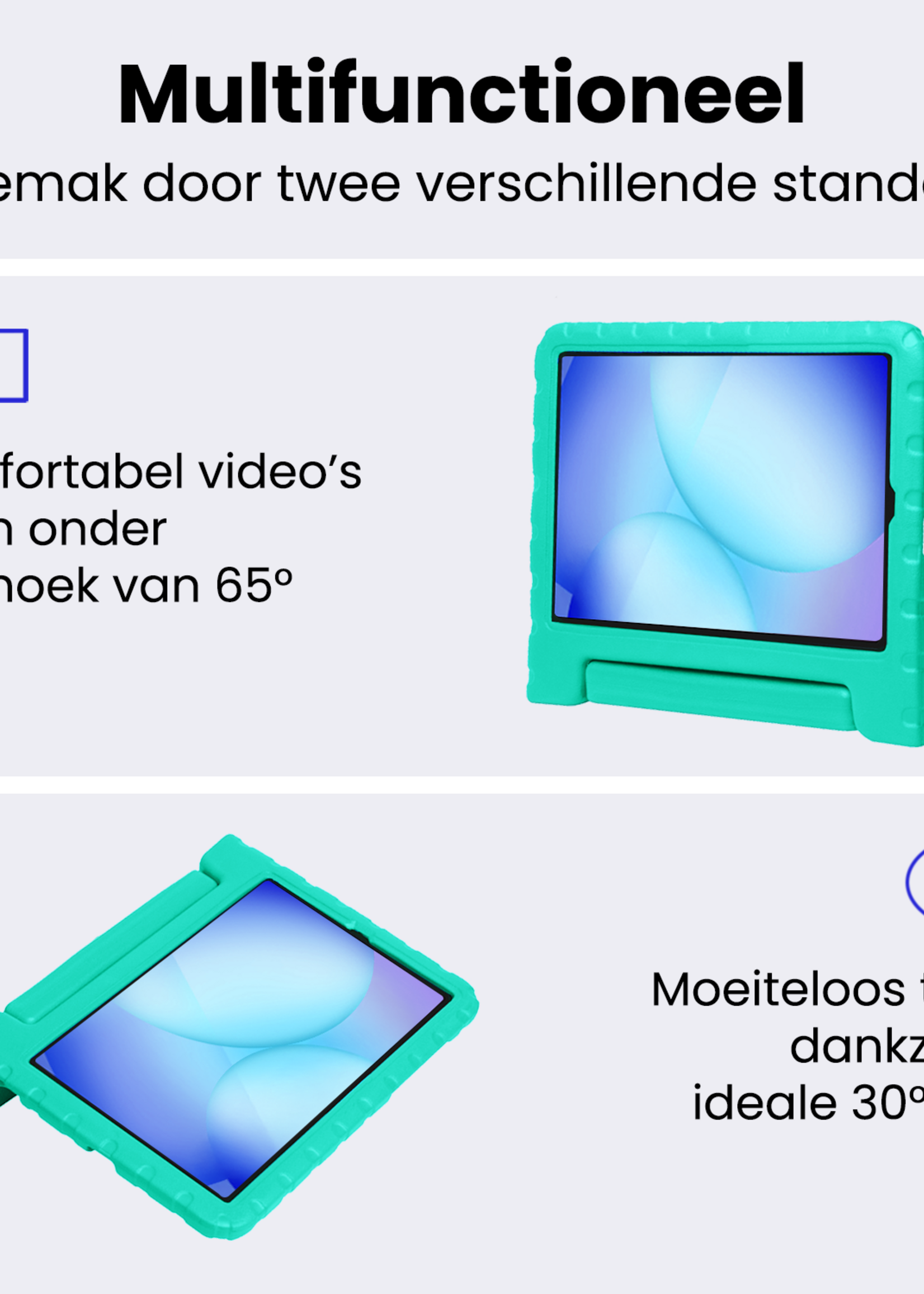 BTH BTH Samsung Galaxy Tab A11 Kinderhoes Met 2x Screenprotector - Turquoise