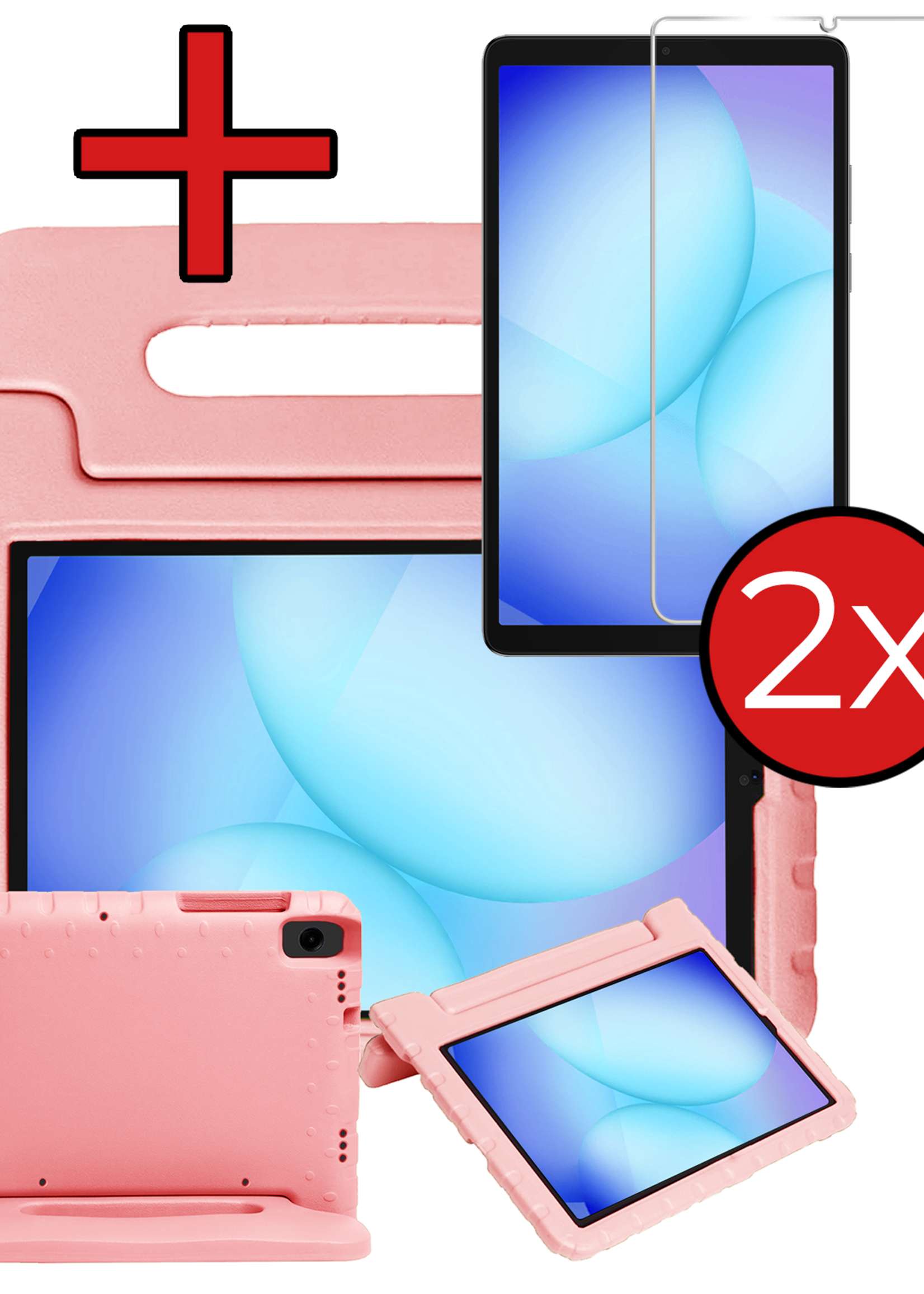 BTH BTH Samsung Galaxy Tab A11 Kinderhoes Met 2x Screenprotector - Zalm