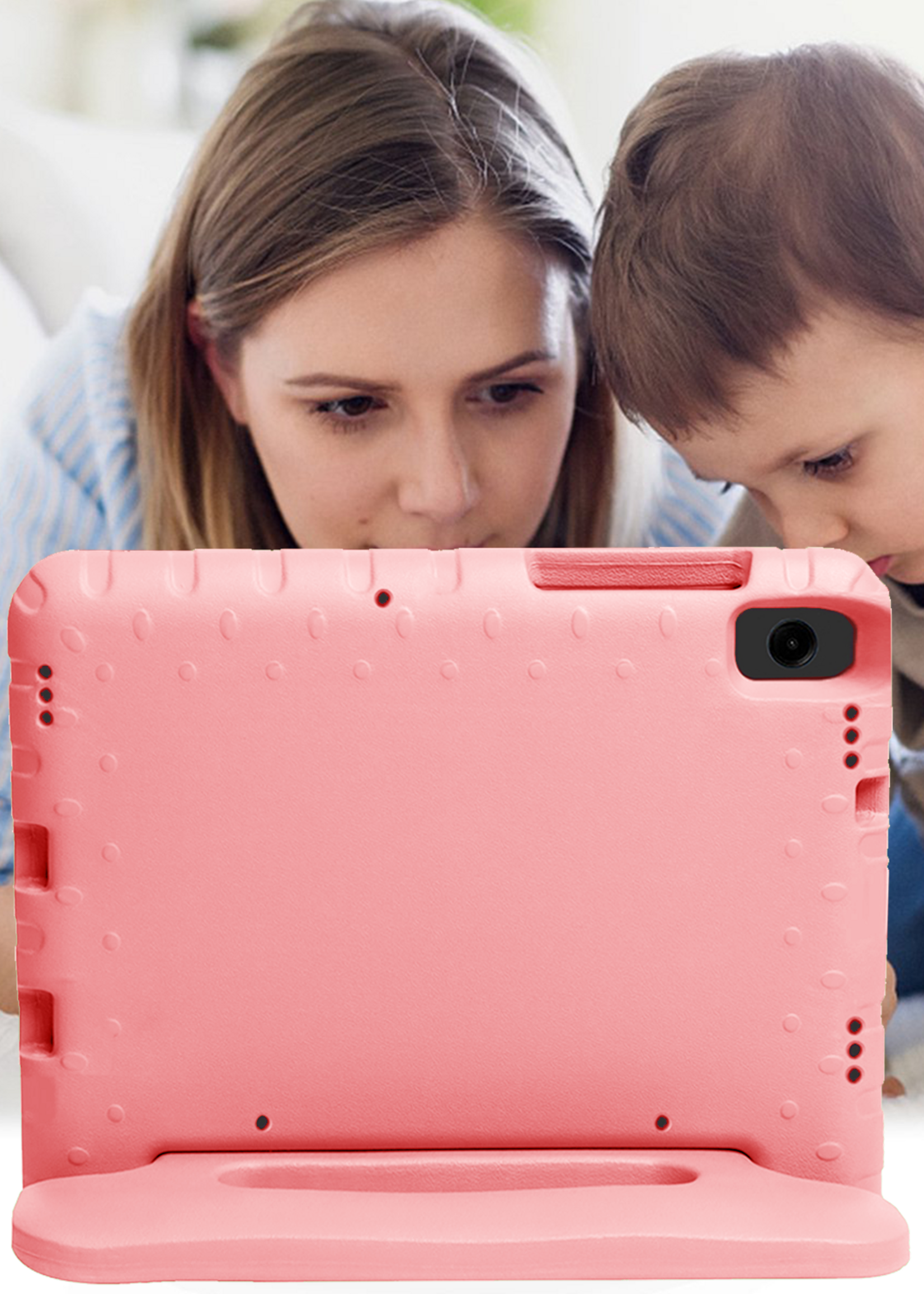 BTH BTH Samsung Galaxy Tab A11 Kinderhoes Met 2x Screenprotector - Zalm