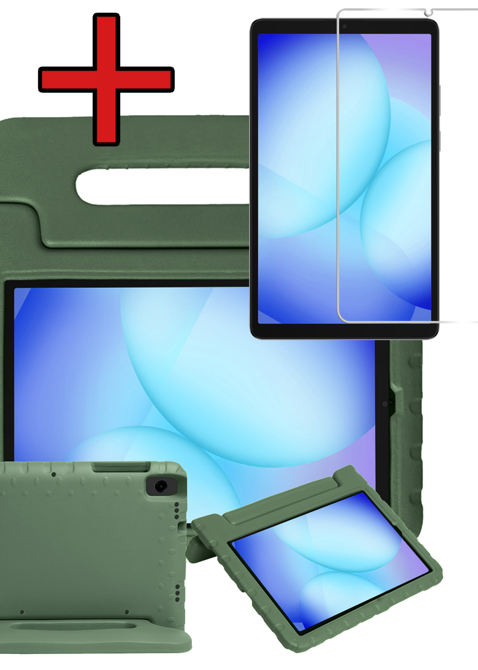 BTH BTH Samsung Galaxy Tab A11 Kinderhoes Met Screenprotector - Donkergroen