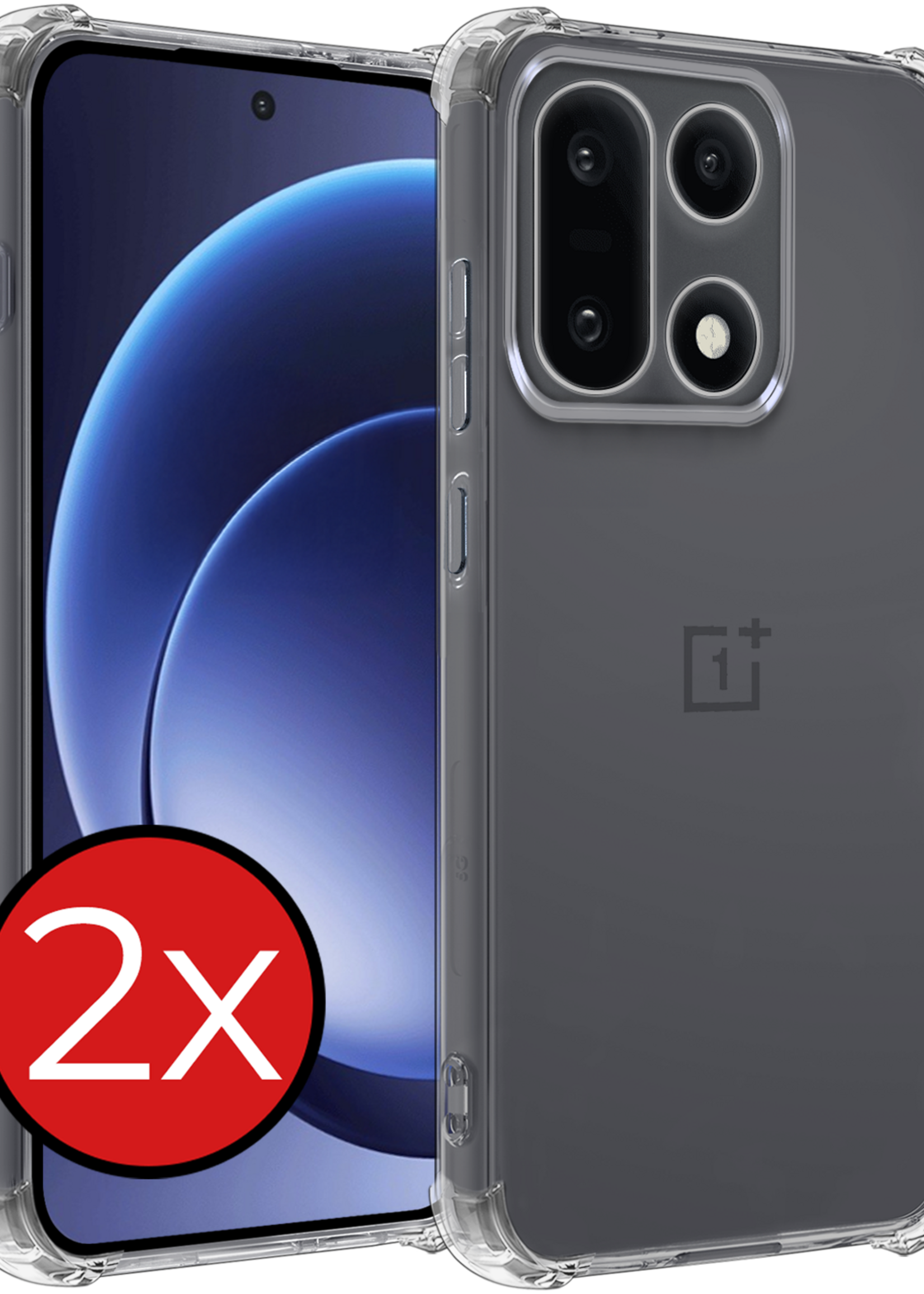 BTH BTH OnePlus 15 Hoesje Shockproof - Transparant - 2 PACK