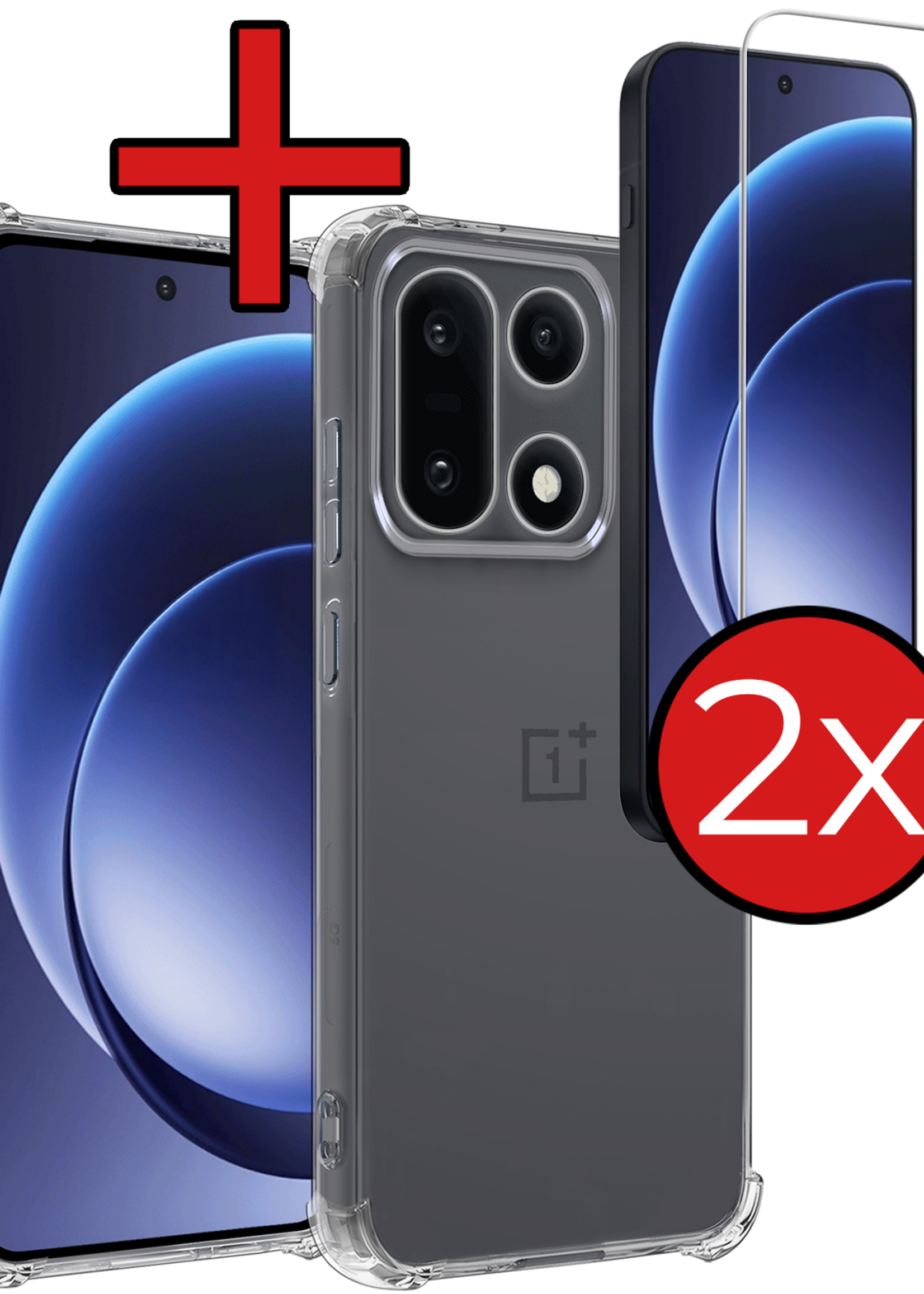 BTH BTH OnePlus 15 Hoesje Shockproof Met 2x Screenprotector