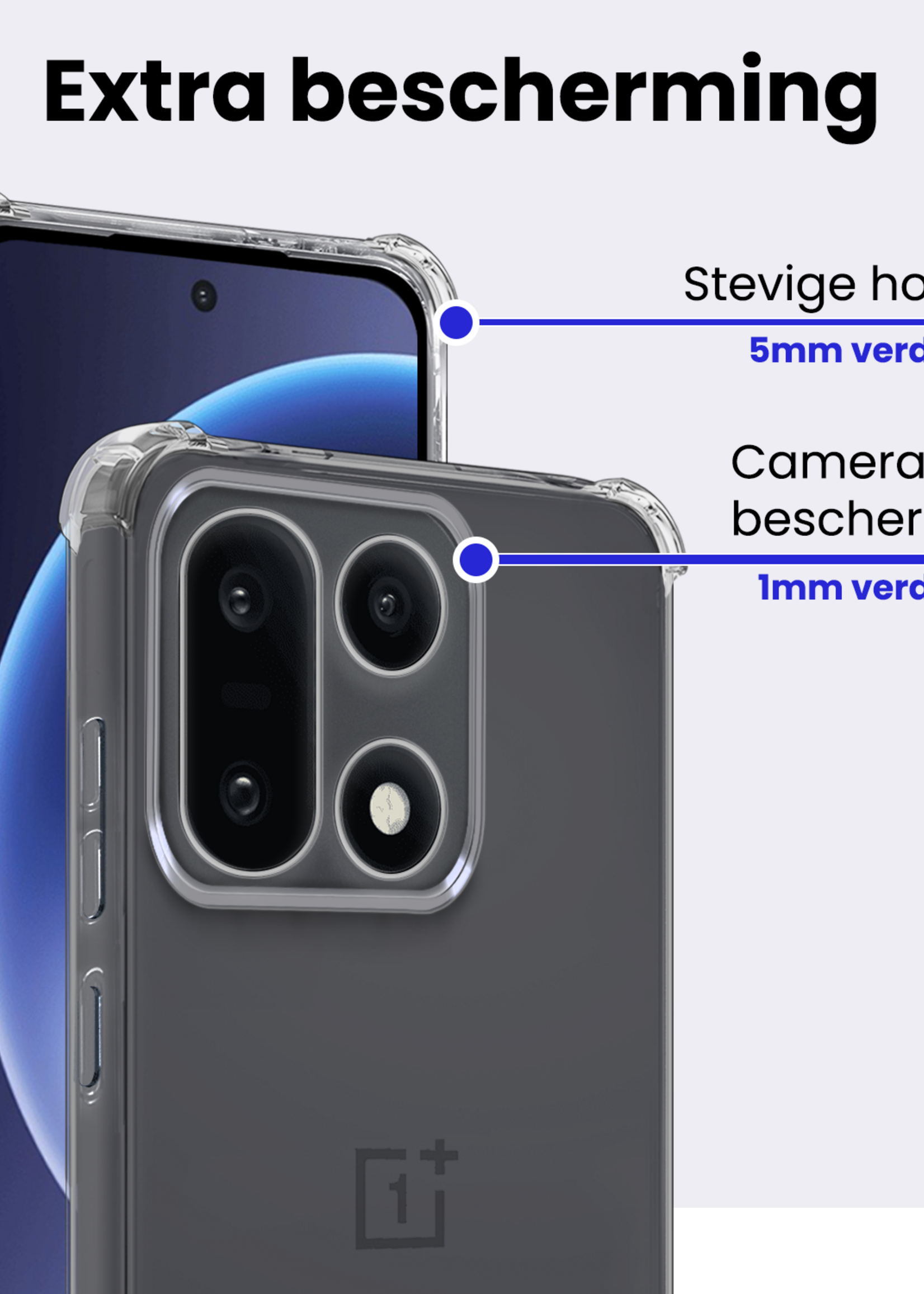 BTH BTH OnePlus 15 Hoesje Shockproof Met 2x Screenprotector