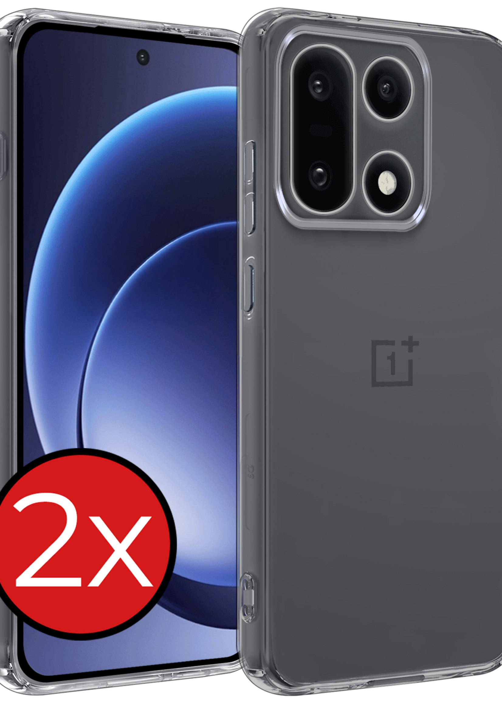 BTH BTH OnePlus 15 Hoesje Siliconen - Transparant - 2 PACK