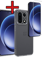 BTH BTH OnePlus 15 Hoesje Siliconen Met Screenprotector - Transparant