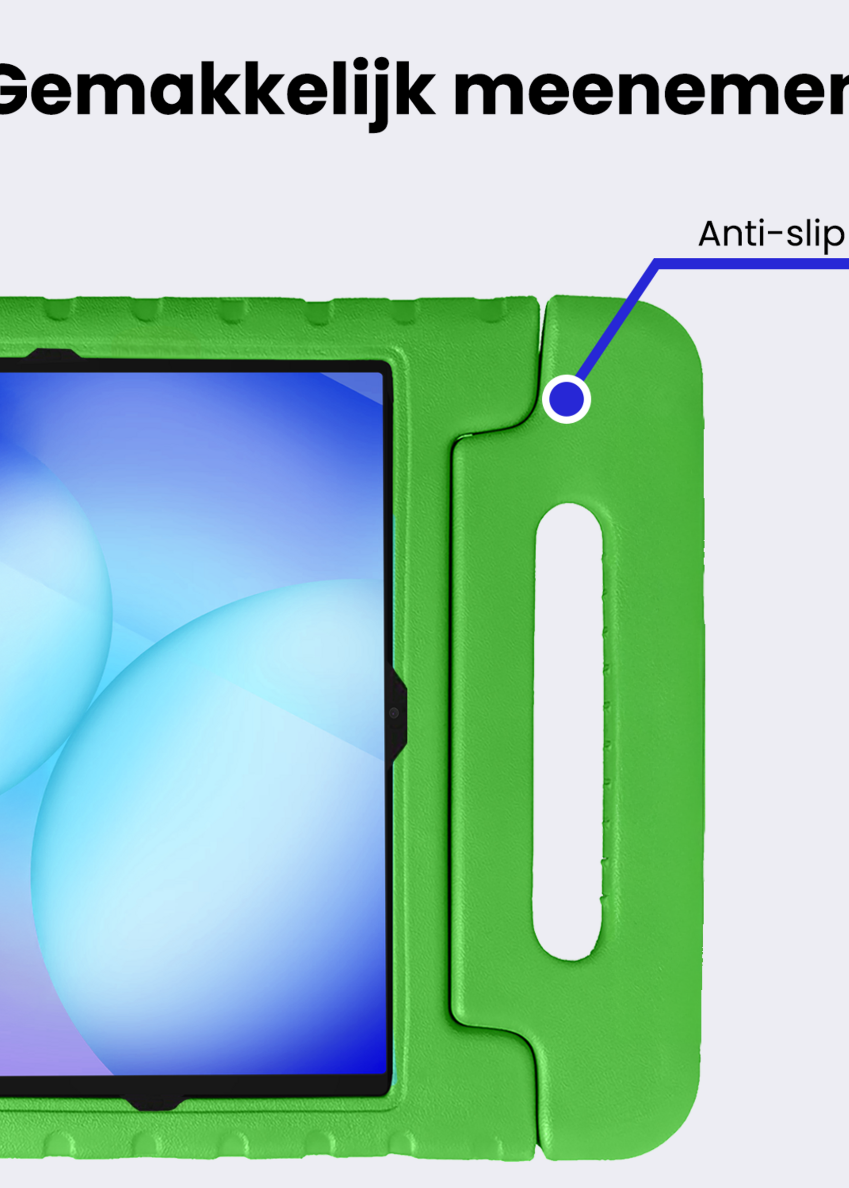 BTH Kinderhoes Geschikt voor Samsung Galaxy Tab A9 Plus Hoes Kinder Hoesje Kids Case Cover Kidsproof - Hoesje Geschikt voor Samsung Tab A9 Plus Hoesje Kinder Hoes - Groen