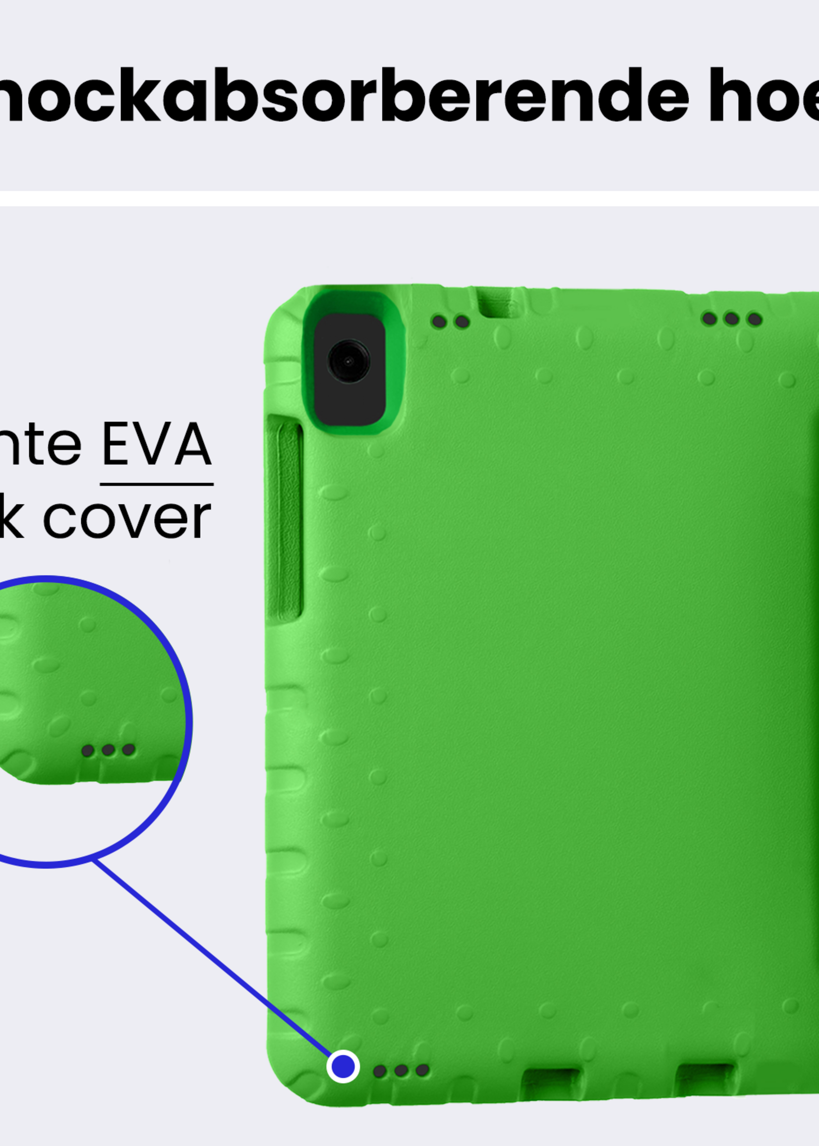 BTH Kinderhoes Geschikt voor Samsung Galaxy Tab A9 Plus Hoes Kinder Hoesje Kids Case Cover Kidsproof - Hoesje Geschikt voor Samsung Tab A9 Plus Hoesje Kinder Hoes - Groen