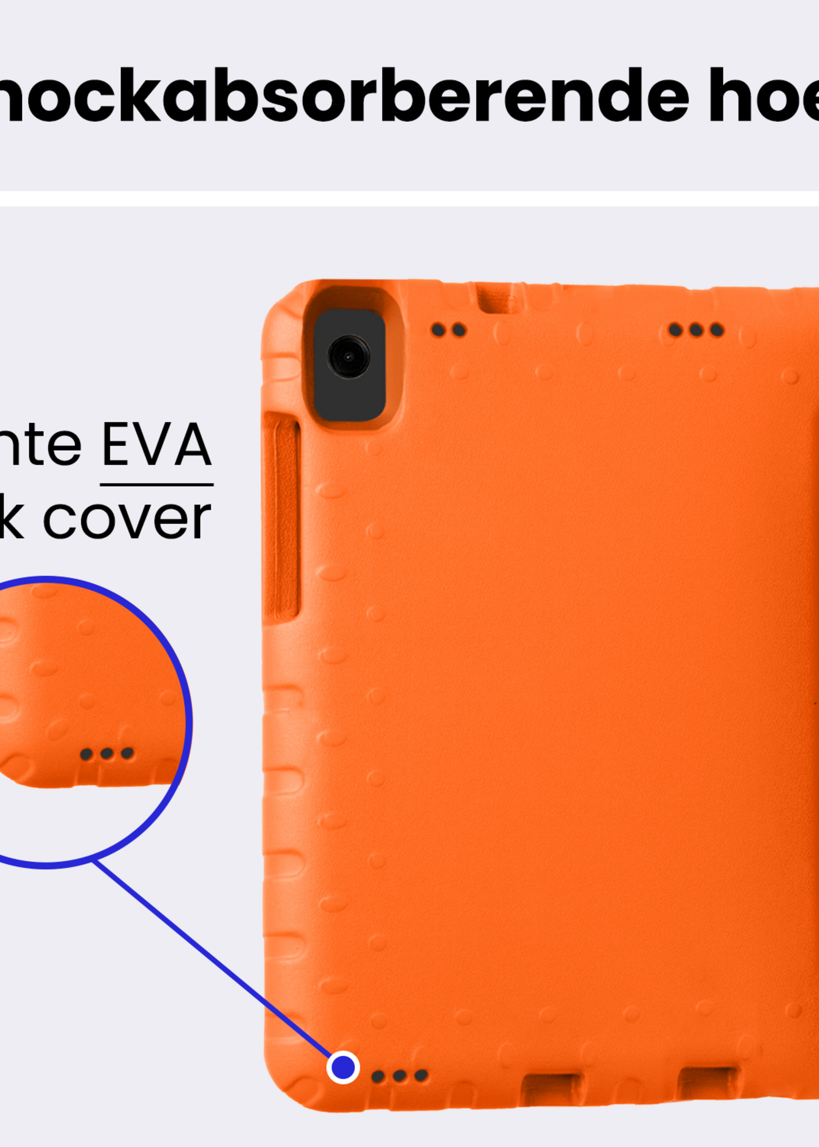 BTH Kinderhoes Geschikt voor Samsung Galaxy Tab A9 Plus Hoes Kinder Hoesje Kids Case Cover Kidsproof - Hoesje Geschikt voor Samsung Tab A9 Plus Hoesje Kinder Hoes - Oranje