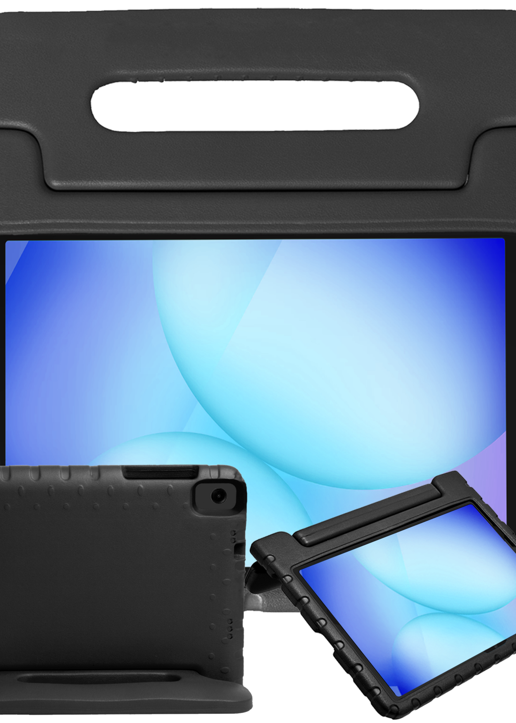 BTH Kinderhoes Geschikt voor Samsung Galaxy Tab A9 Plus Hoes Kinder Hoesje Kids Case Cover Kidsproof - Hoesje Geschikt voor Samsung Tab A9 Plus Hoesje Kinder Hoes - Zwart