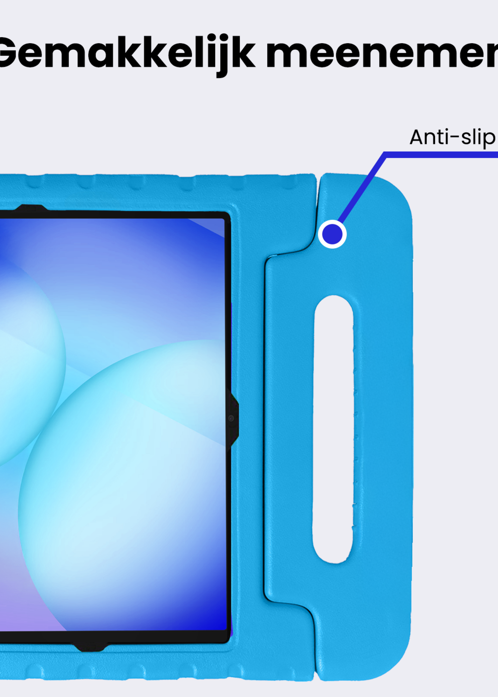 BTH Kinderhoes Geschikt voor Samsung Galaxy Tab A9 Plus Hoes Kinder Hoesje Kids Case Cover Kidsproof Met Screenprotector - Hoesje Geschikt voor Samsung Tab A9 Plus Hoesje Kinder Hoes - Blauw