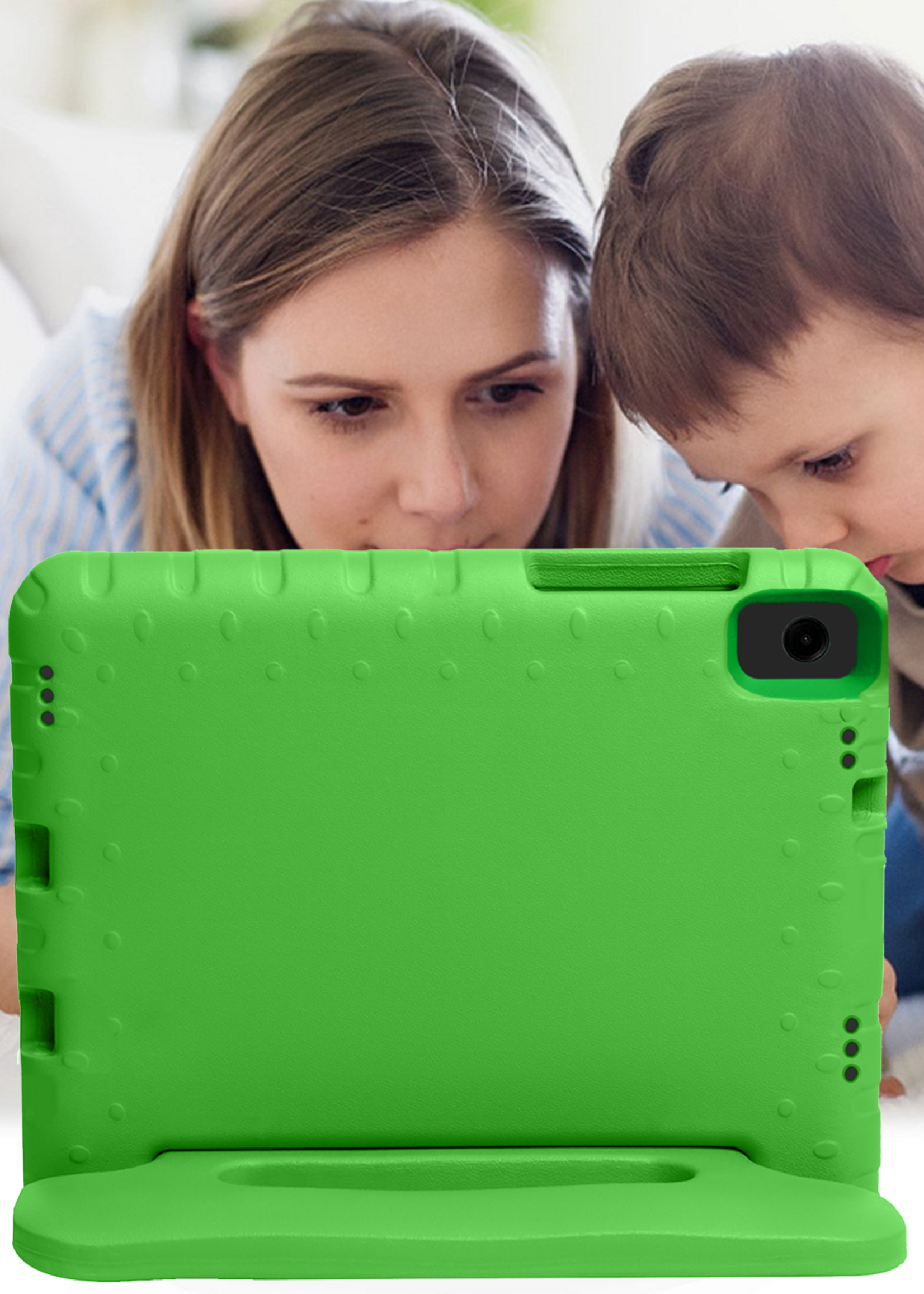 BTH Kinderhoes Geschikt voor Samsung Galaxy Tab A9 Plus Hoes Kinder Hoesje Kids Case Cover Kidsproof Met Screenprotector - Hoesje Geschikt voor Samsung Tab A9 Plus Hoesje Kinder Hoes - Groen