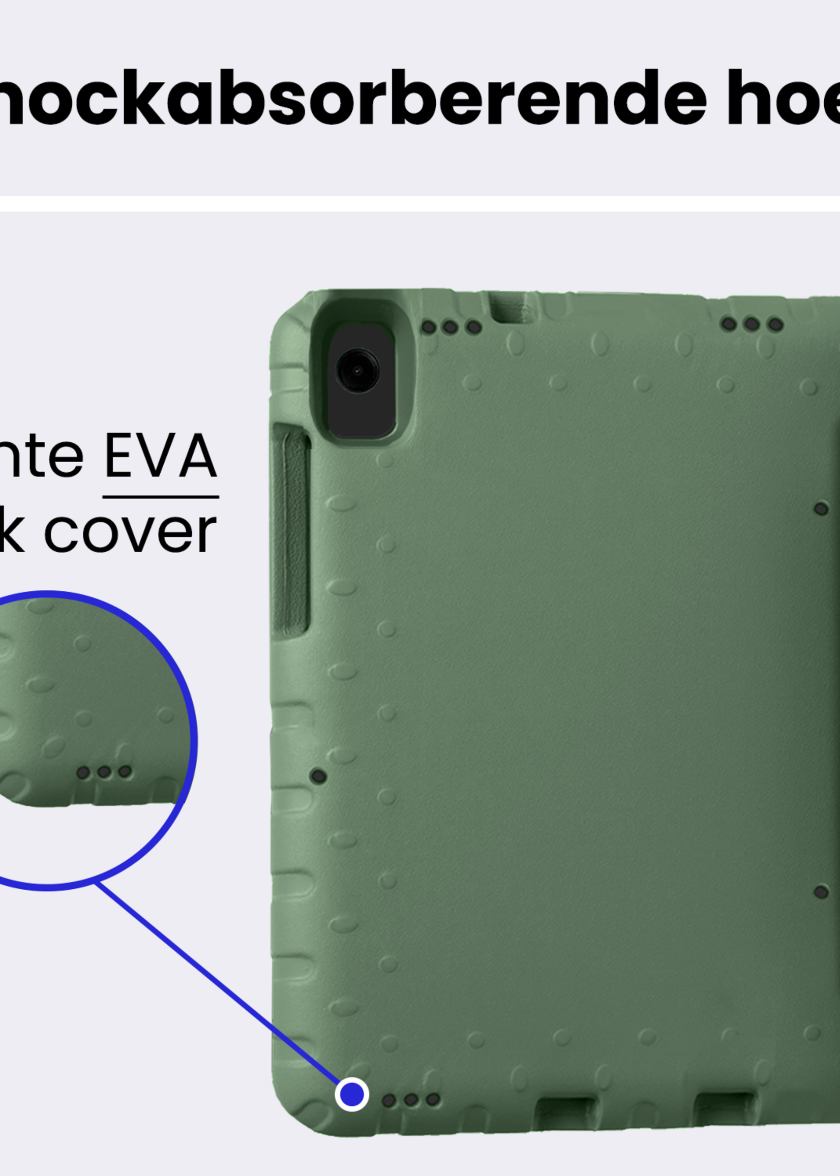 BTH BTH Samsung Galaxy Tab A9 Plus Kinderhoes - Donkergroen