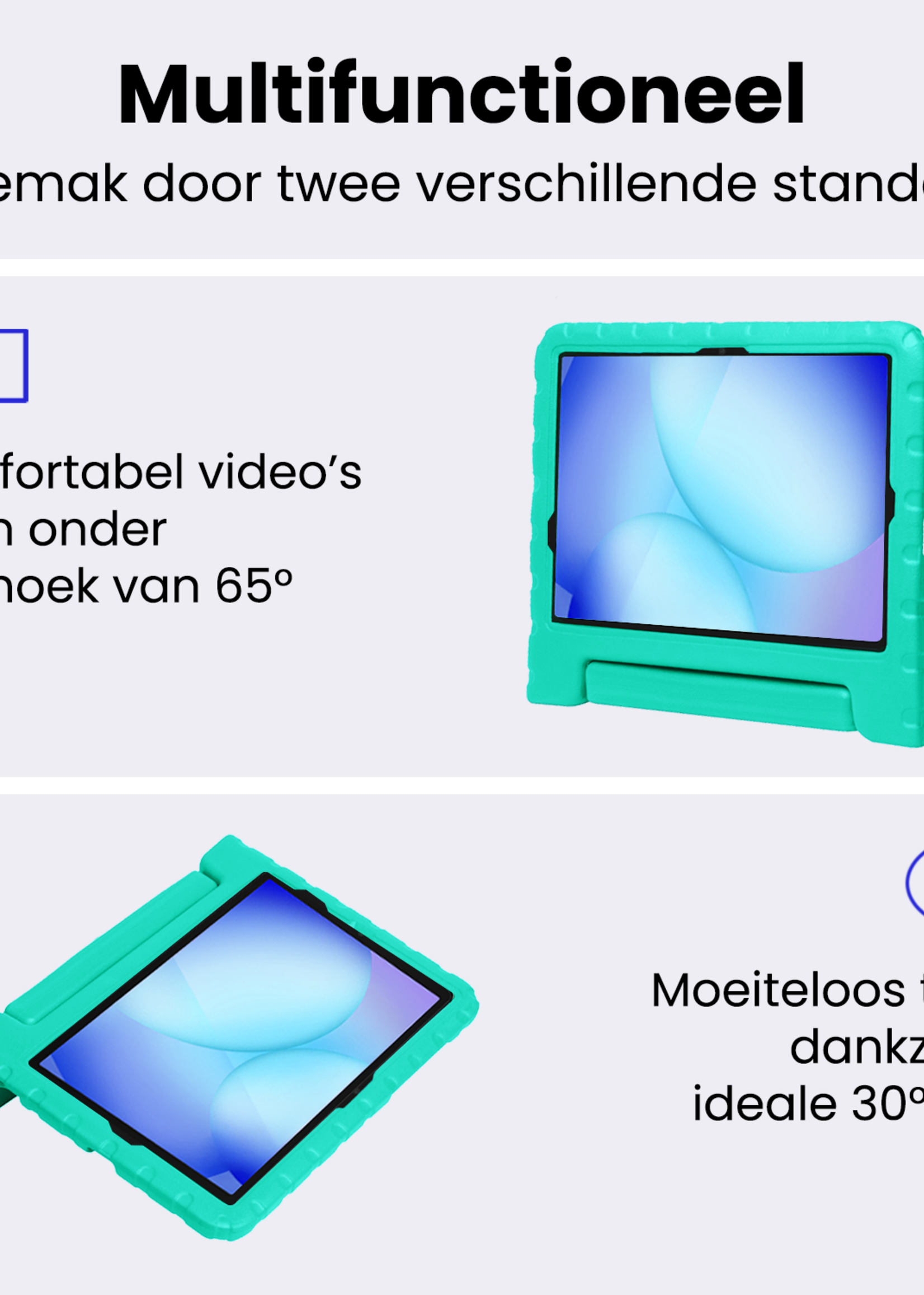 BTH BTH Samsung Galaxy Tab A9 Plus Kinderhoes Met 2x Screenprotector - Turquoise