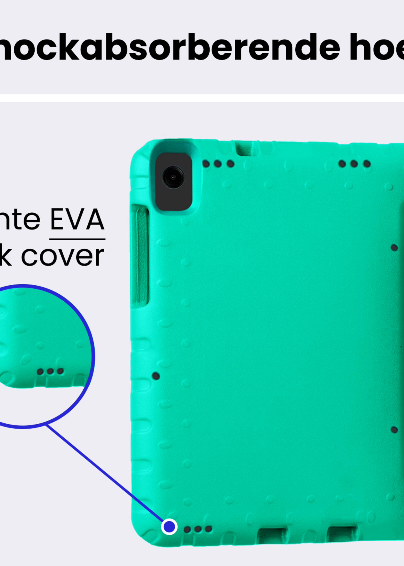 BTH BTH Samsung Galaxy Tab A9 Plus Kinderhoes Met 2x Screenprotector - Turquoise