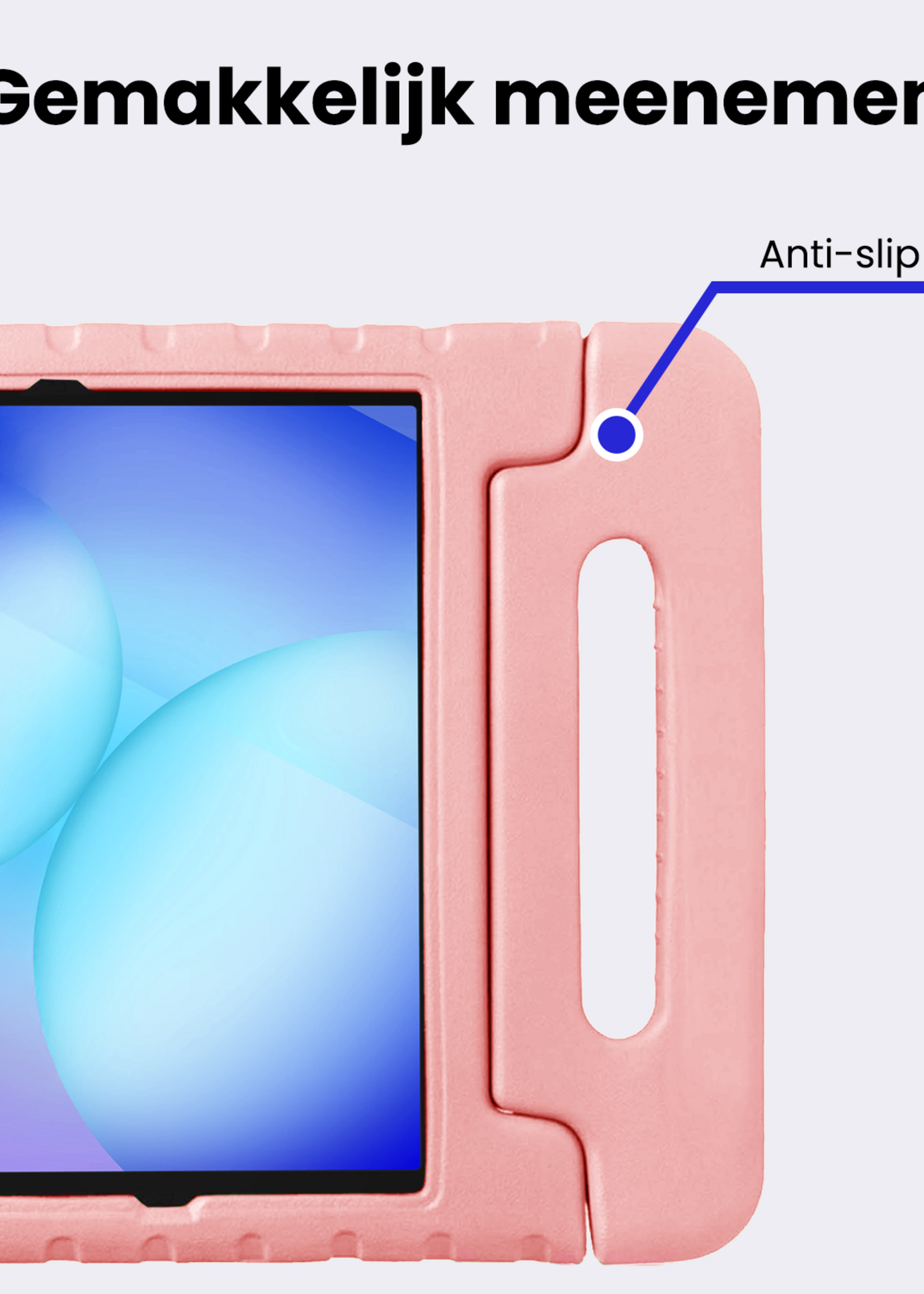 BTH BTH Samsung Galaxy Tab A9 Plus Kinderhoes Met 2x Screenprotector - Zalm