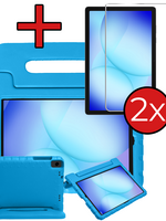 BTH BTH Samsung Galaxy Tab A9 Plus / A11 Plus Kinderhoes Met 2x Screenprotector - Blauw