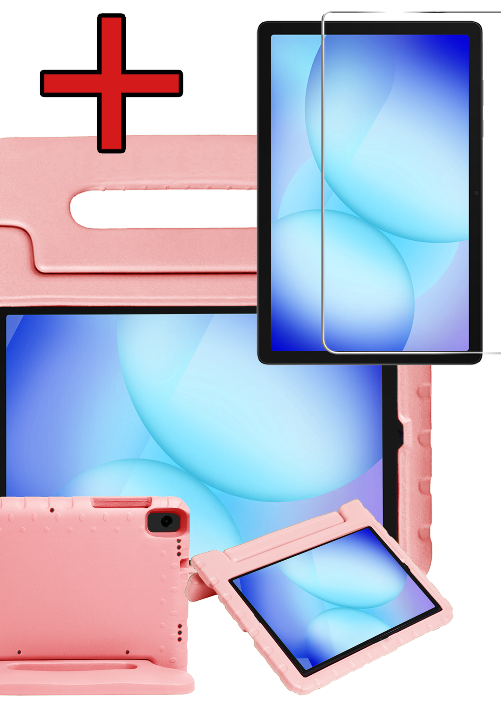 BTH BTH Samsung Galaxy Tab A9 Plus Kinderhoes Met Screenprotector - Zalm