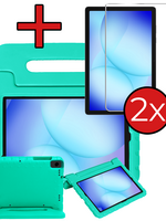 BTH BTH Samsung Galaxy Tab A9 Plus / A11 Plus Kinderhoes Met 2x Screenprotector - Turquoise