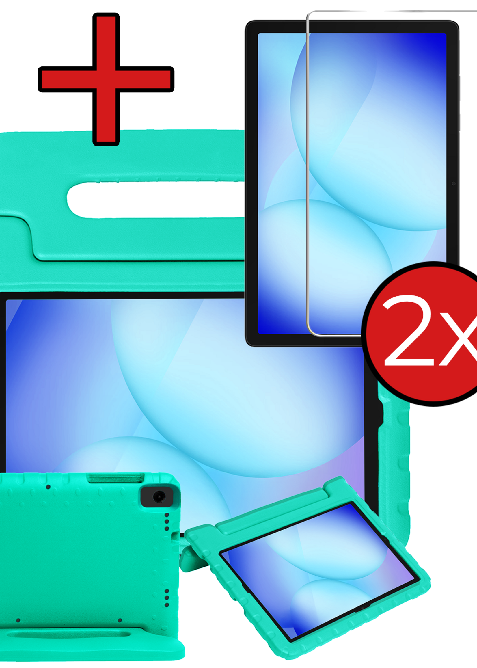 BTH BTH Samsung Galaxy Tab A9 Plus Kinderhoes Met 2x Screenprotector - Turquoise