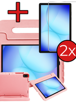 BTH BTH Samsung Galaxy Tab A9 Plus / A11 Plus Kinderhoes Met 2x Screenprotector - Zalm