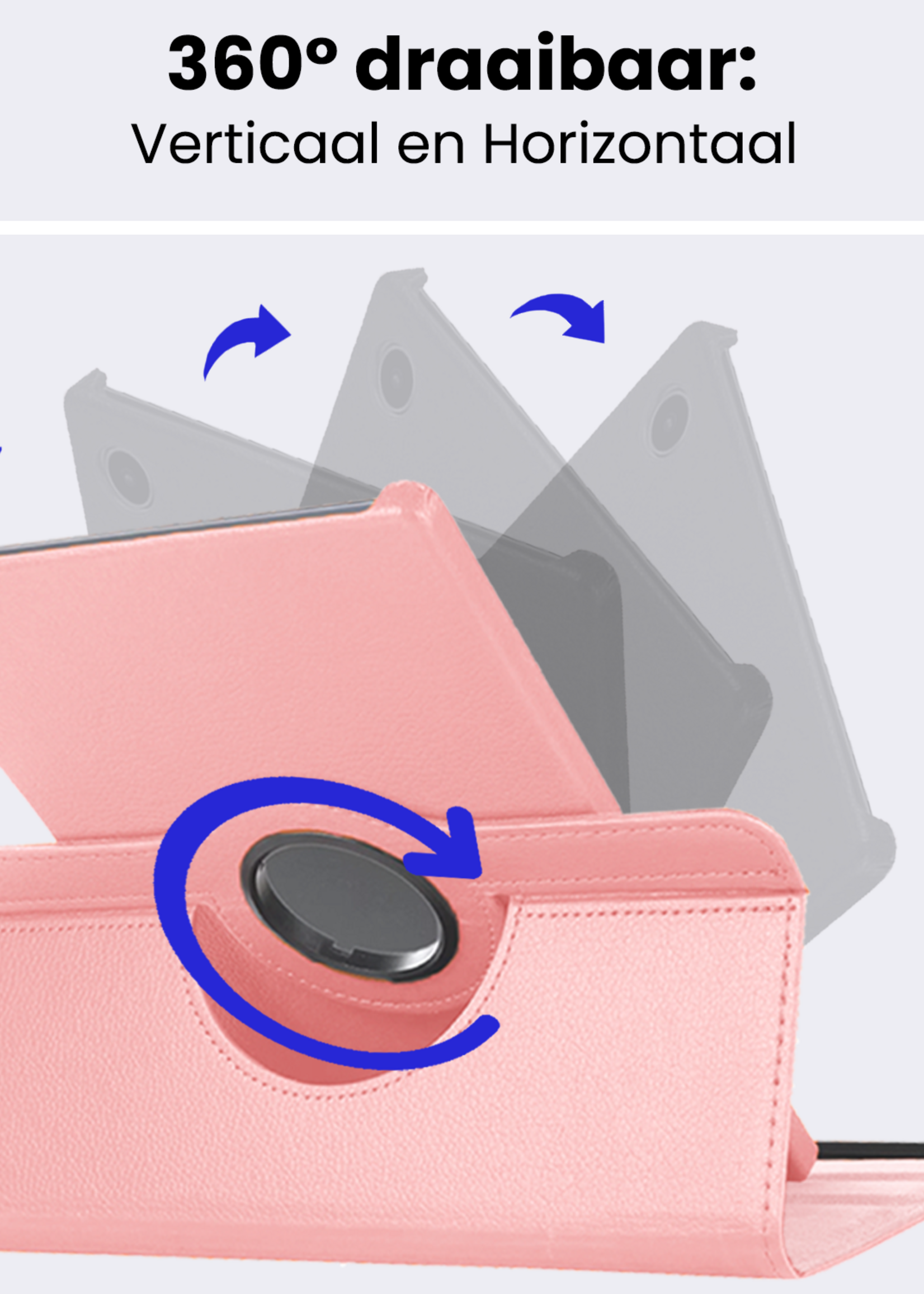 BTH BTH Samsung Galaxy Tab A9 Plus Hoes Draaibaar - Lichtroze