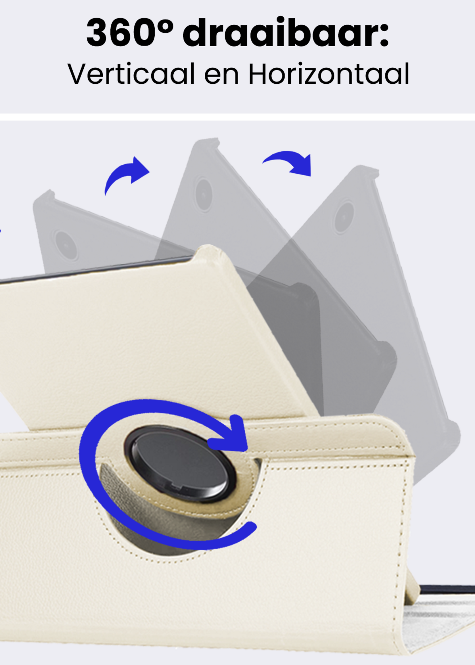 BTH BTH Samsung Galaxy Tab A9 Plus Hoes Draaibaar - Wit