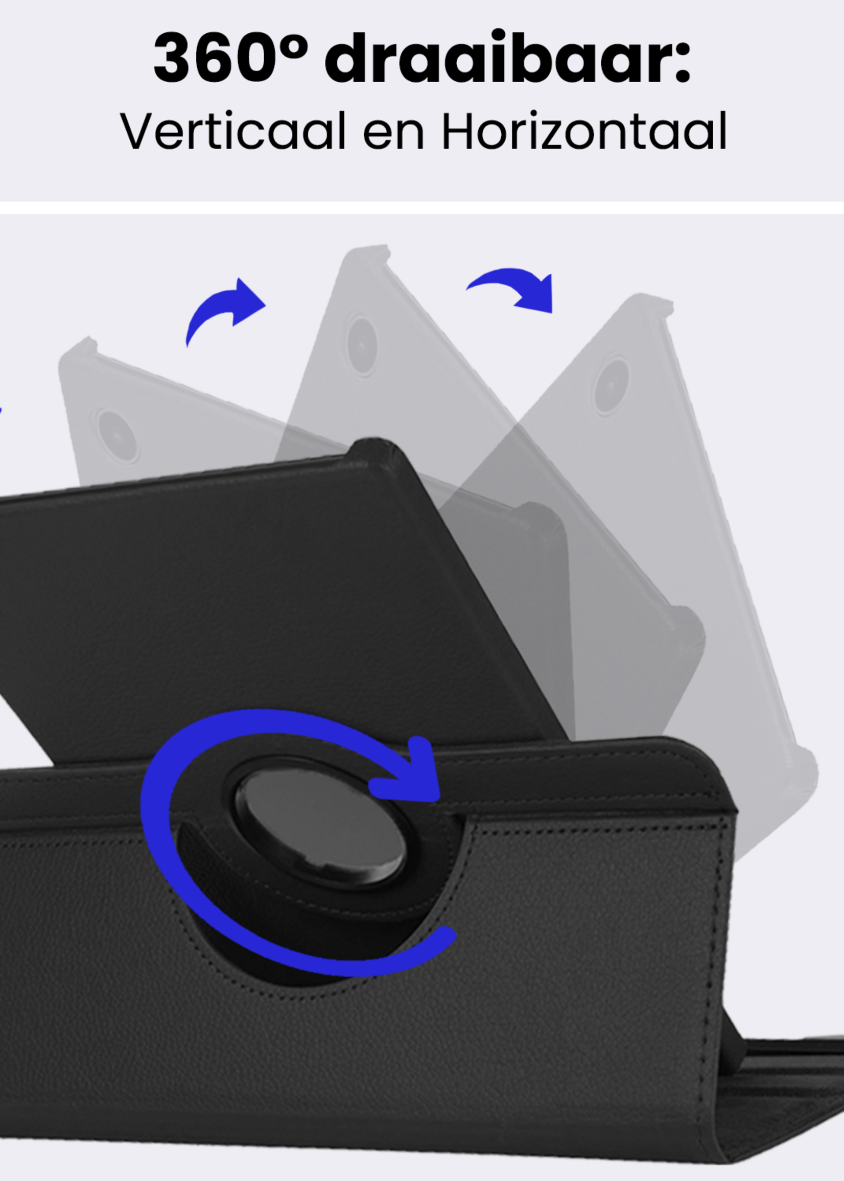 BTH BTH Samsung Galaxy Tab A9 Plus Hoes Draaibaar - Zwart