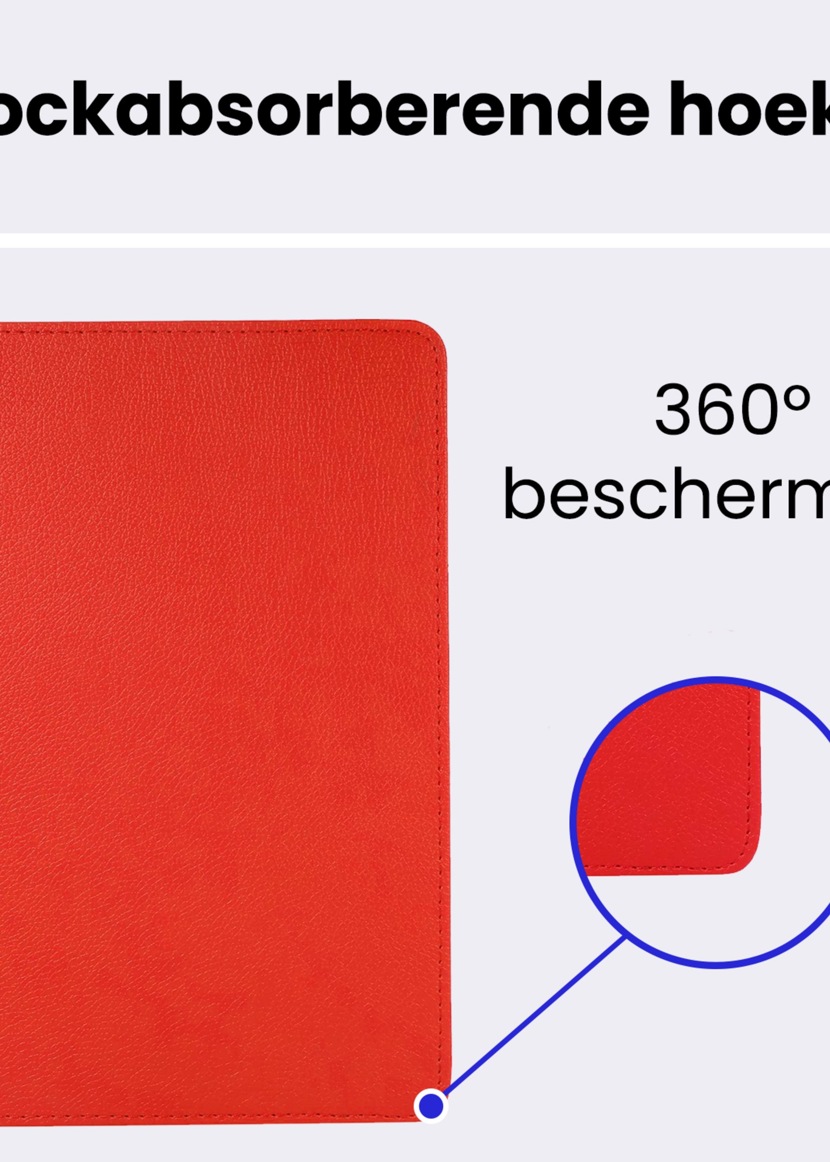 BTH BTH Samsung Galaxy Tab A9 Plus Hoes Draaibaar Met Screenprotector - Rood