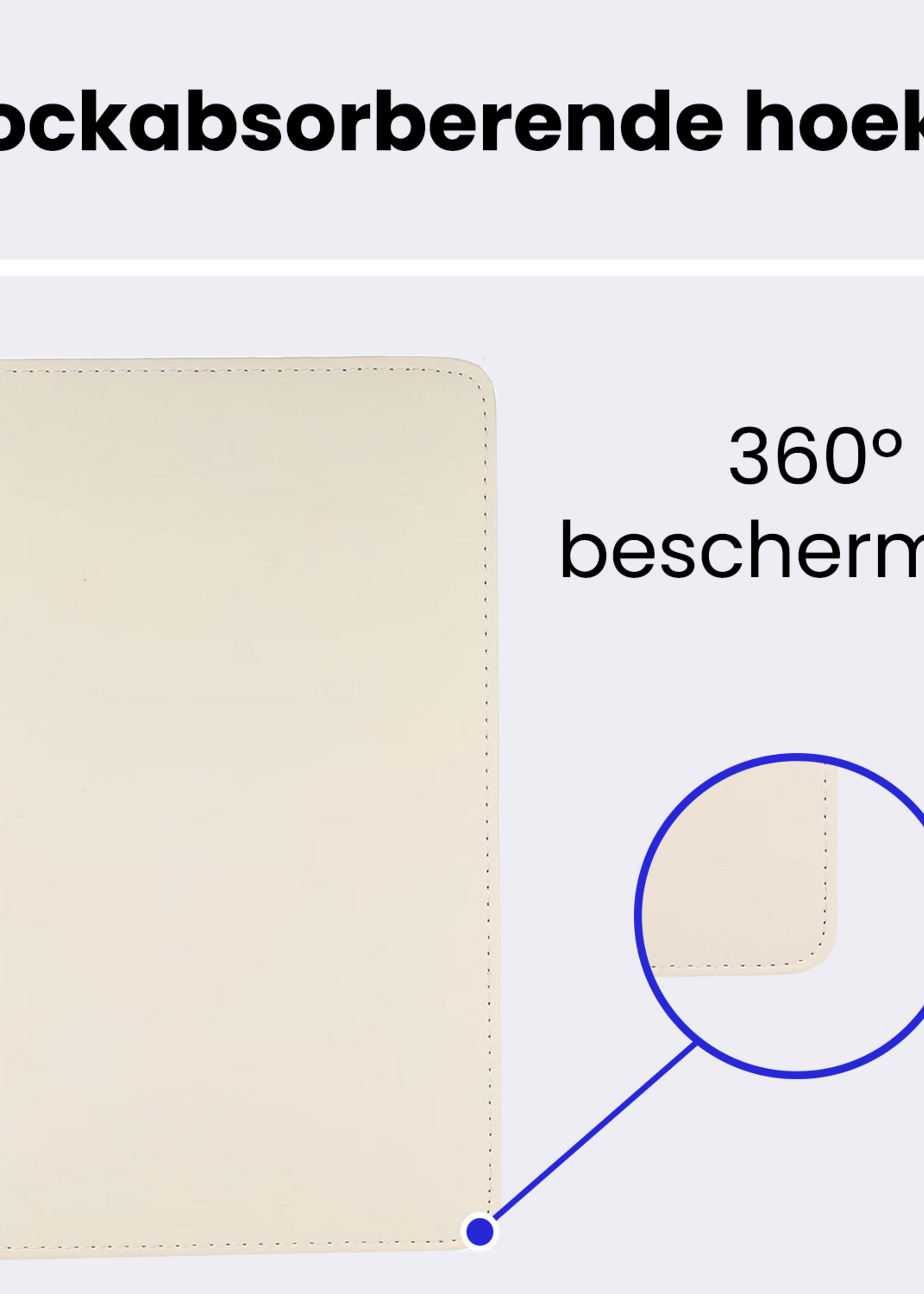 BTH BTH Samsung Galaxy Tab A9 Plus Hoes Draaibaar Met Screenprotector - Wit