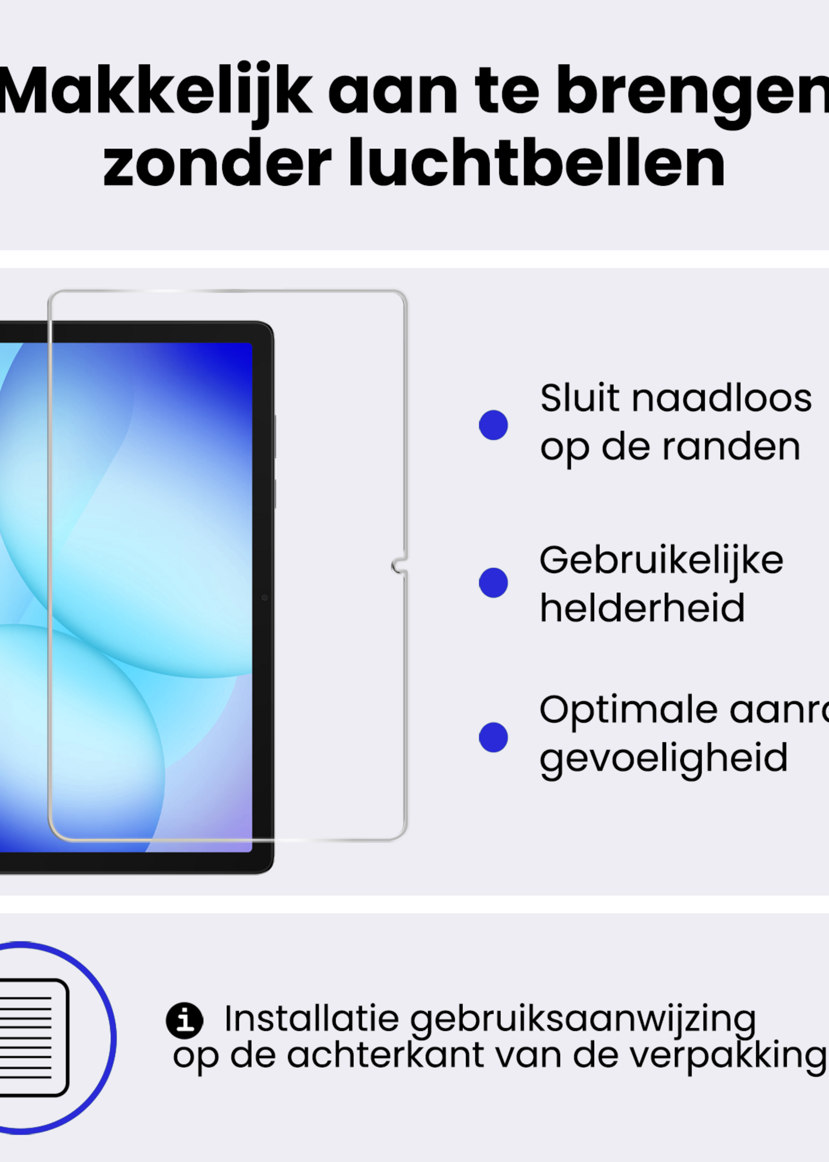 BTH BTH Samsung Galaxy Tab A9 Plus Hoes Draaibaar Met Screenprotector - Wit