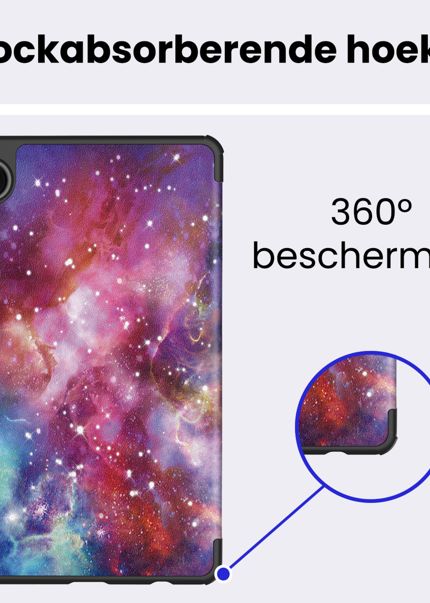 BTH Hoes Geschikt voor Samsung Galaxy Tab A9 Plus Hoes Book Case Hoesje Trifold Cover - Hoesje Geschikt voor Samsung Tab A9 Plus Hoesje Bookcase - Galaxy