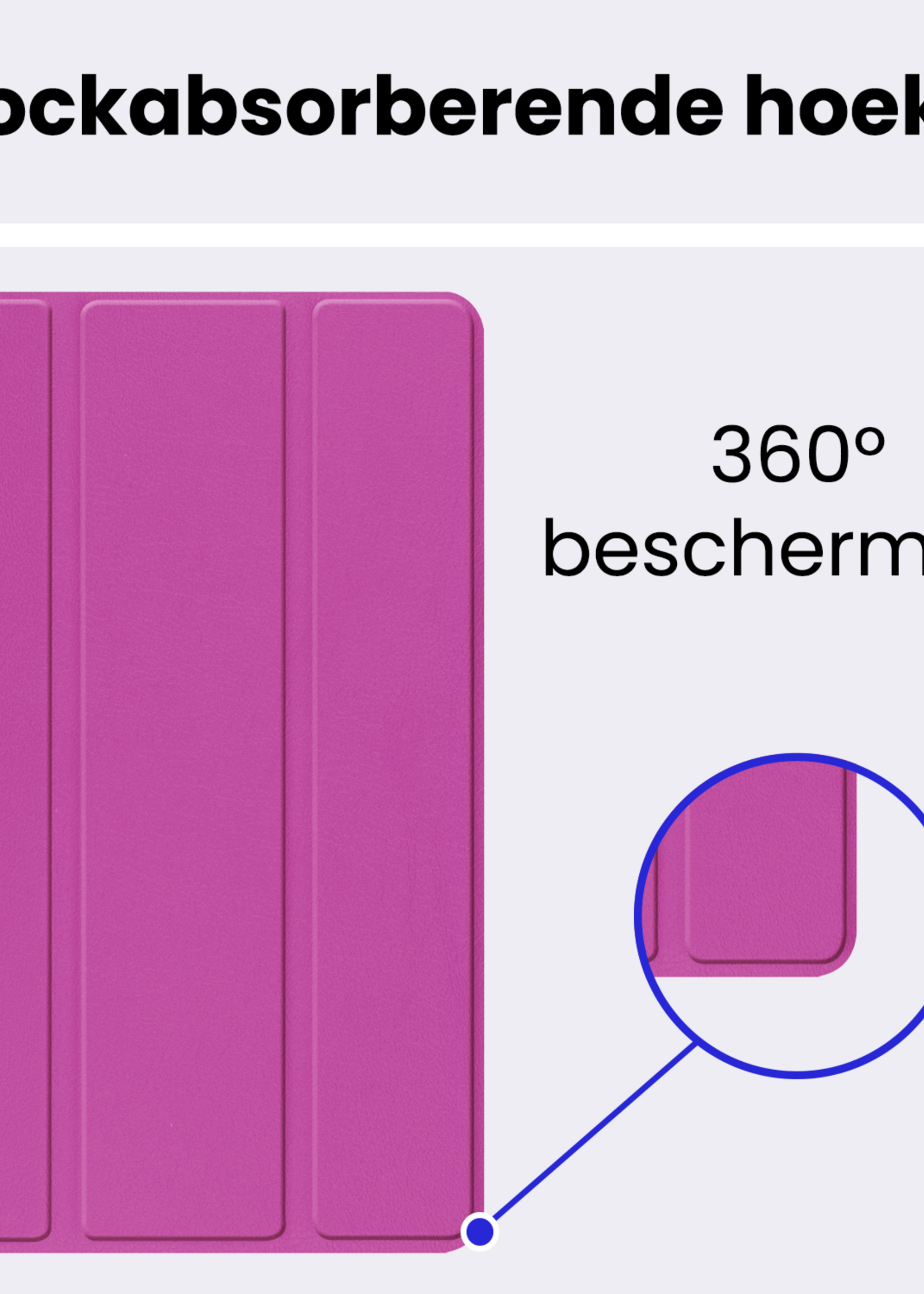 BTH Hoes Geschikt voor Samsung Galaxy Tab A9 Plus Hoes Book Case Hoesje Trifold Cover - Hoesje Geschikt voor Samsung Tab A9 Plus Hoesje Bookcase - Paars