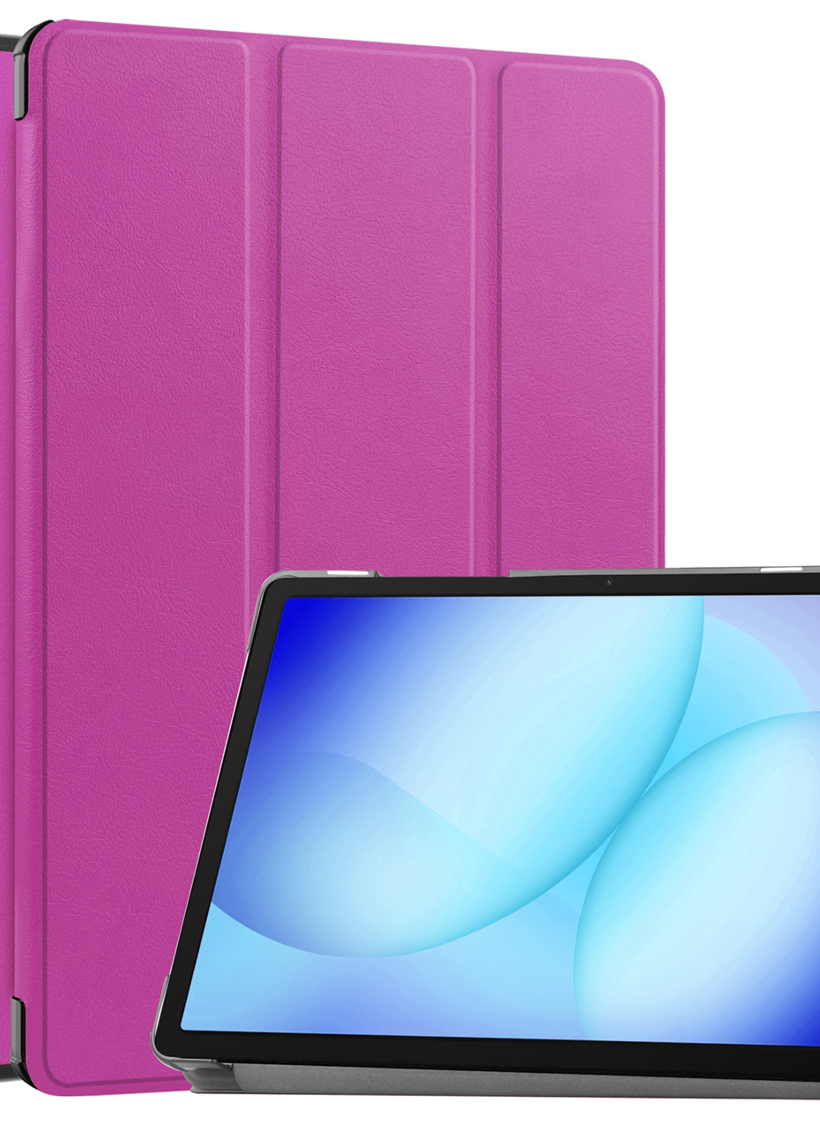 BTH Hoes Geschikt voor Samsung Galaxy Tab A9 Plus Hoes Book Case Hoesje Trifold Cover - Hoesje Geschikt voor Samsung Tab A9 Plus Hoesje Bookcase - Paars