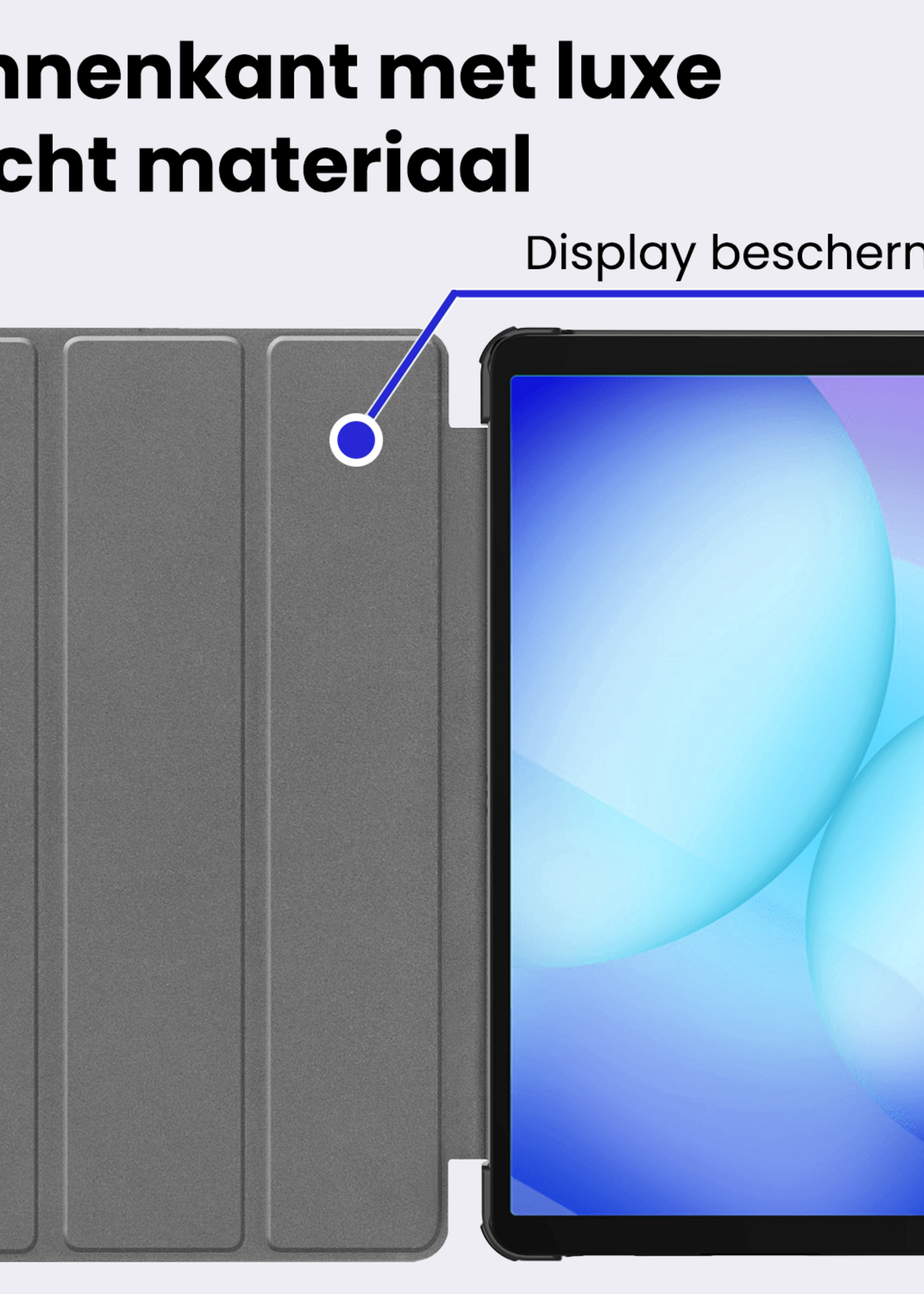 BTH Hoes Geschikt voor Samsung Galaxy Tab A9 Plus Hoes Book Case Hoesje Trifold Cover - Hoesje Geschikt voor Samsung Tab A9 Plus Hoesje Bookcase - Paars