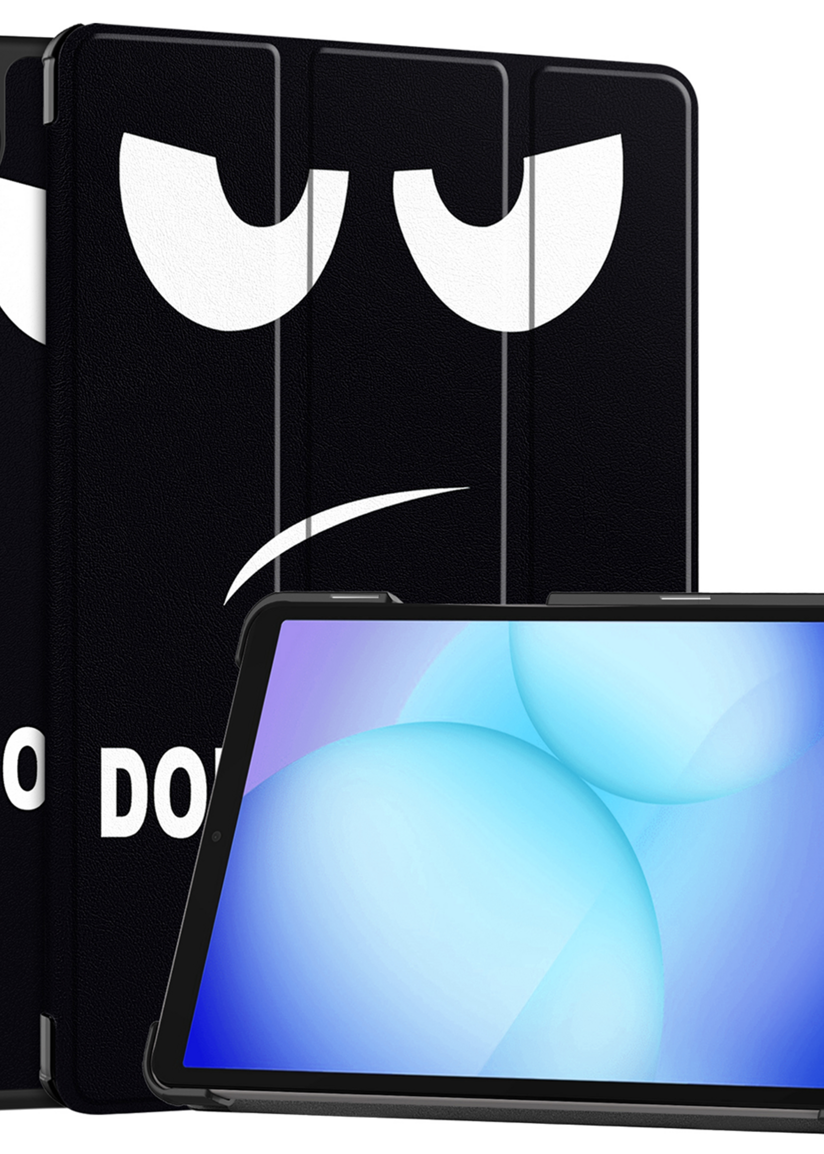 BTH Hoes Geschikt voor Samsung Galaxy Tab A9 Plus Hoes Book Case Hoesje Trifold Cover - Hoesje Geschikt voor Samsung Tab A9 Plus Hoesje Bookcase - Don't Touch Me