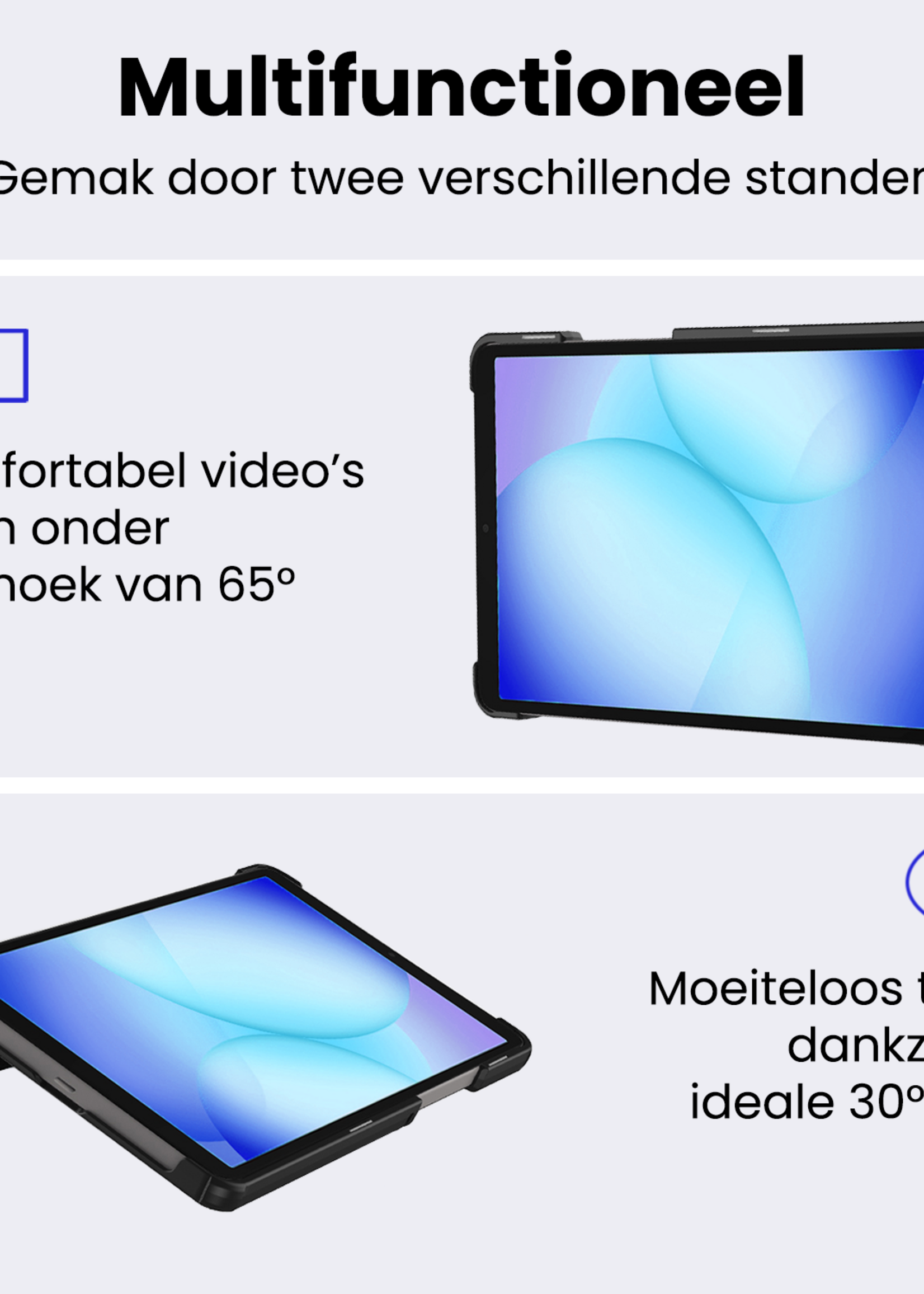 BTH Hoes Geschikt voor Samsung Galaxy Tab A9 Plus Hoes Book Case Hoesje Trifold Cover Met Screenprotector - Hoesje Geschikt voor Samsung Tab A9 Plus Hoesje Bookcase - Donkergroen