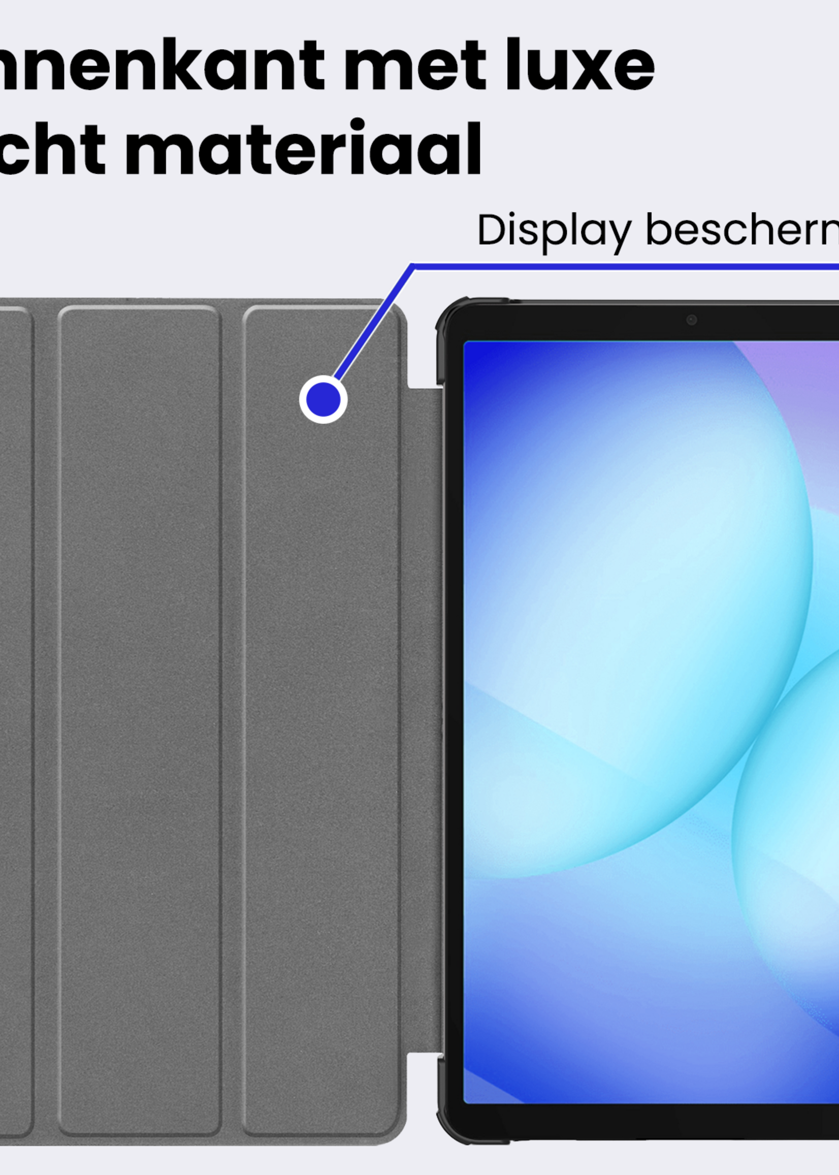 BTH Hoes Geschikt voor Samsung Galaxy Tab A9 Plus Hoes Book Case Hoesje Trifold Cover Met Screenprotector - Hoesje Geschikt voor Samsung Tab A9 Plus Hoesje Bookcase - Kat