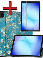 BTH BTH Samsung Galaxy Tab A9 Plus / A11 Plus Hoes Met Screenprotector - Bloesem